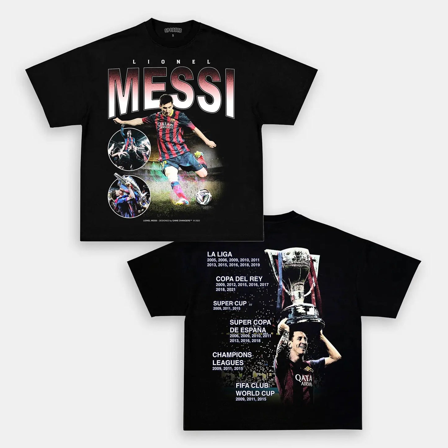 Unisex-Adult Ultra Cotton Washed T-Shirt Graphic  MESSI TEE - DS