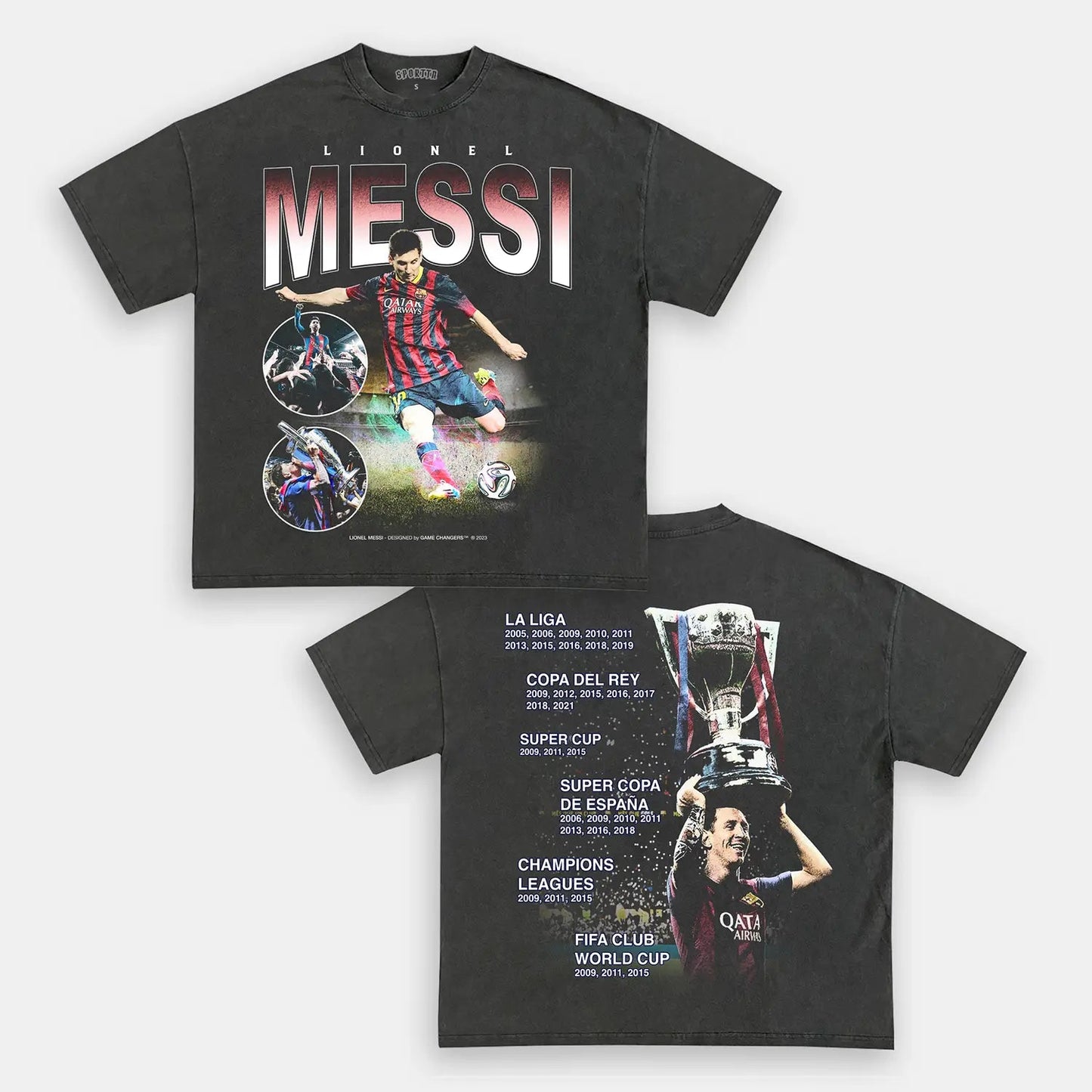 Unisex-Adult Ultra Cotton Washed T-Shirt Graphic  MESSI TEE - DS