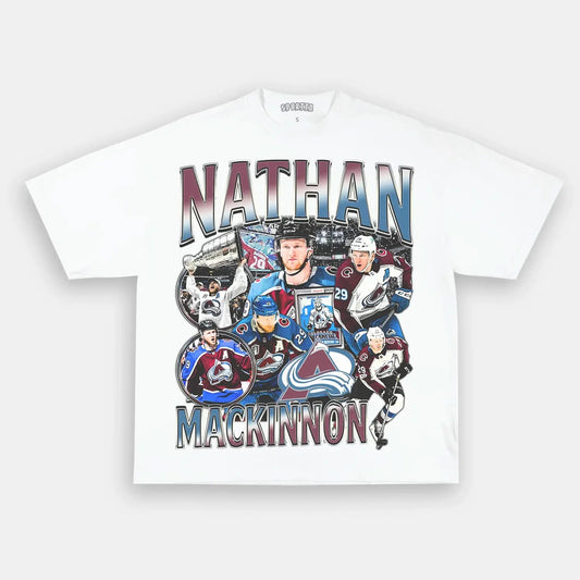 Unisex-Adult Ultra Cotton Washed T-Shirt Graphic  NATHAN MACKINNON TEE