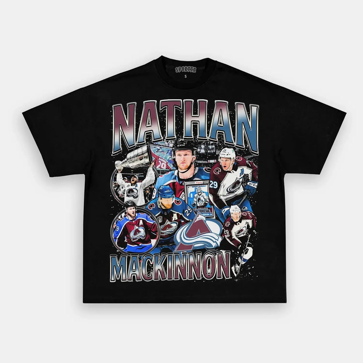 Unisex-Adult Ultra Cotton Washed T-Shirt Graphic  NATHAN MACKINNON TEE