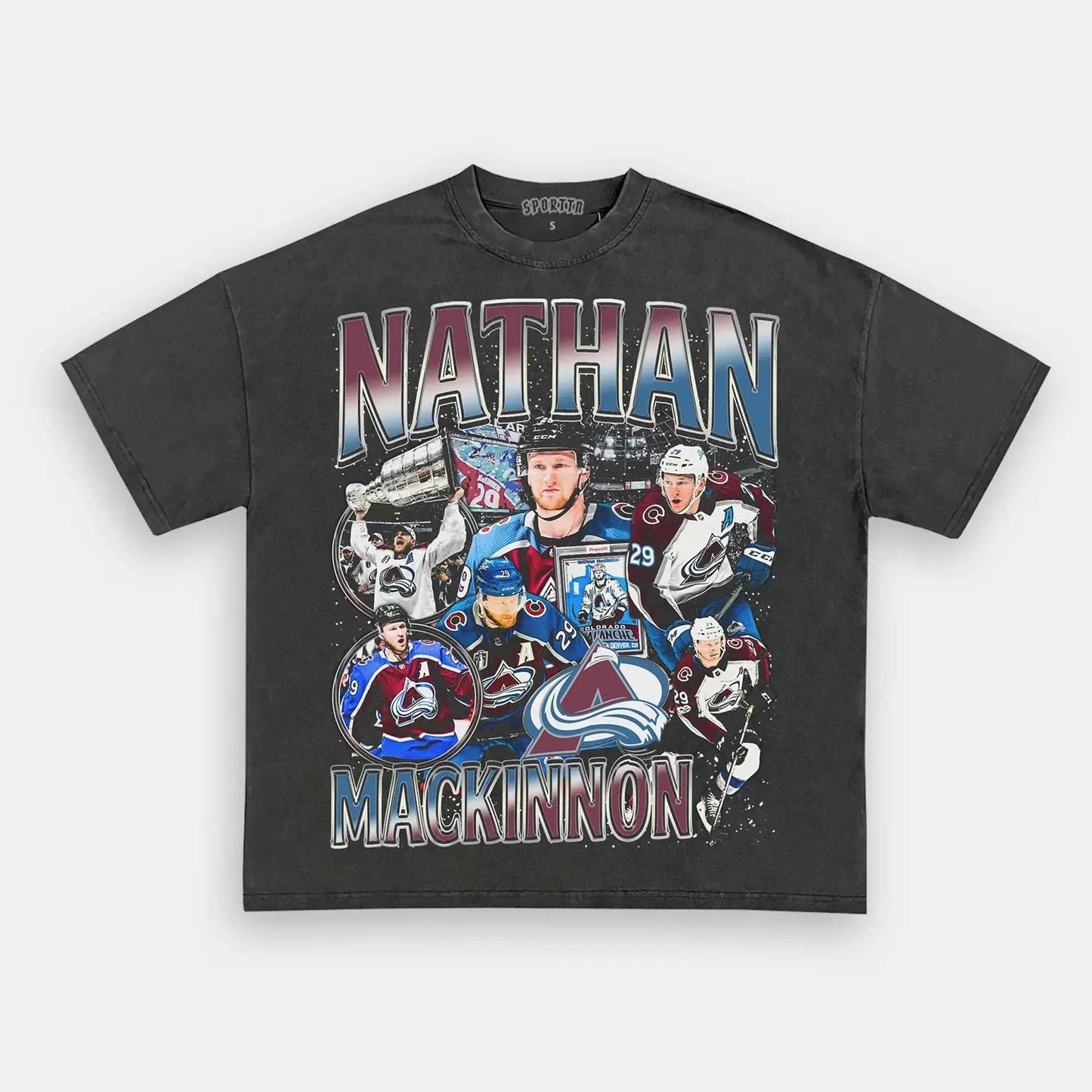 Unisex-Adult Ultra Cotton Washed T-Shirt Graphic  NATHAN MACKINNON TEE