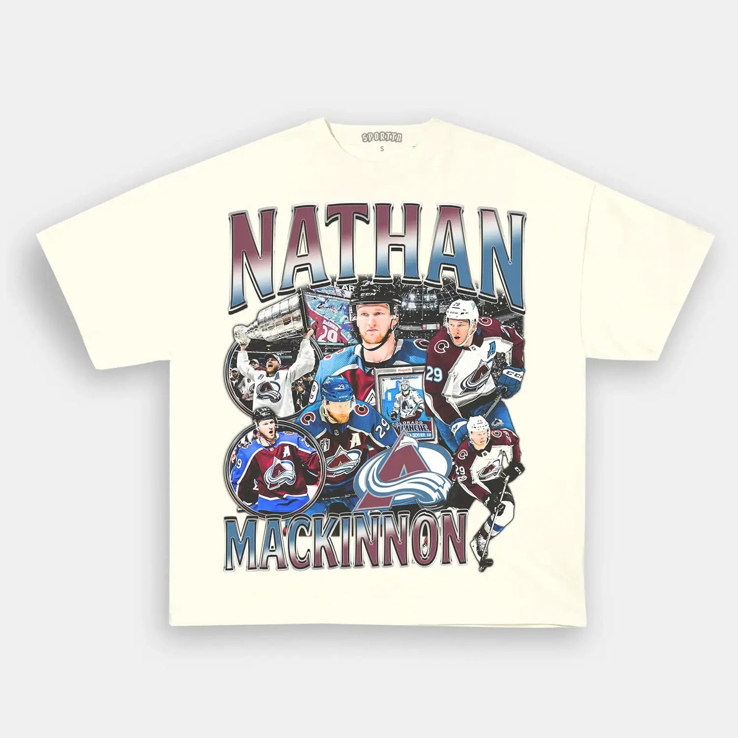 Unisex-Adult Ultra Cotton Washed T-Shirt Graphic  NATHAN MACKINNON TEE