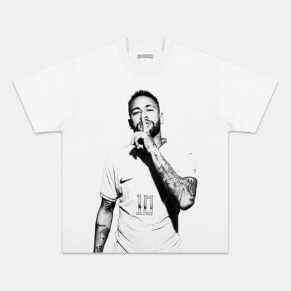 Unisex-Adult Ultra Cotton Washed T-Shirt Graphic  NEYMAR WHITE TEE