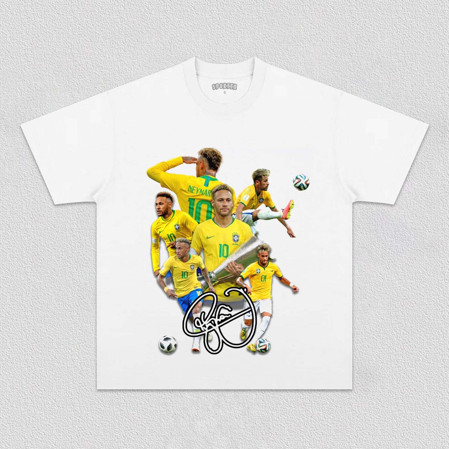 Unisex-Adult Ultra Cotton Washed T-Shirt Graphic  Neymar TEE