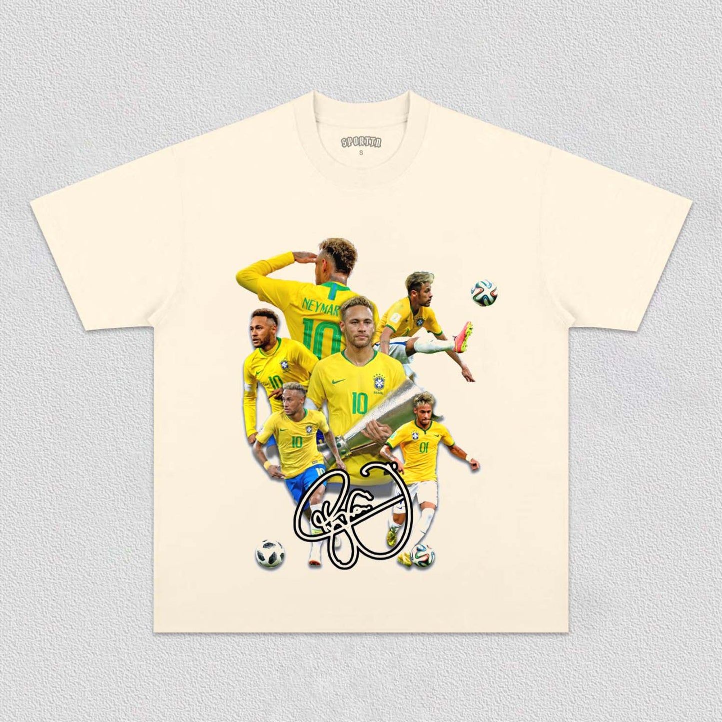 Unisex-Adult Ultra Cotton Washed T-Shirt Graphic  Neymar TEE