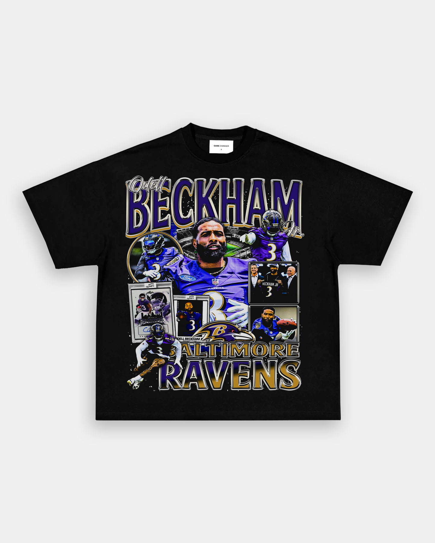 Unisex-Adult Ultra Cotton Washed T-Shirt Graphic ODELL BECKHAM JR - RAVENS TEE