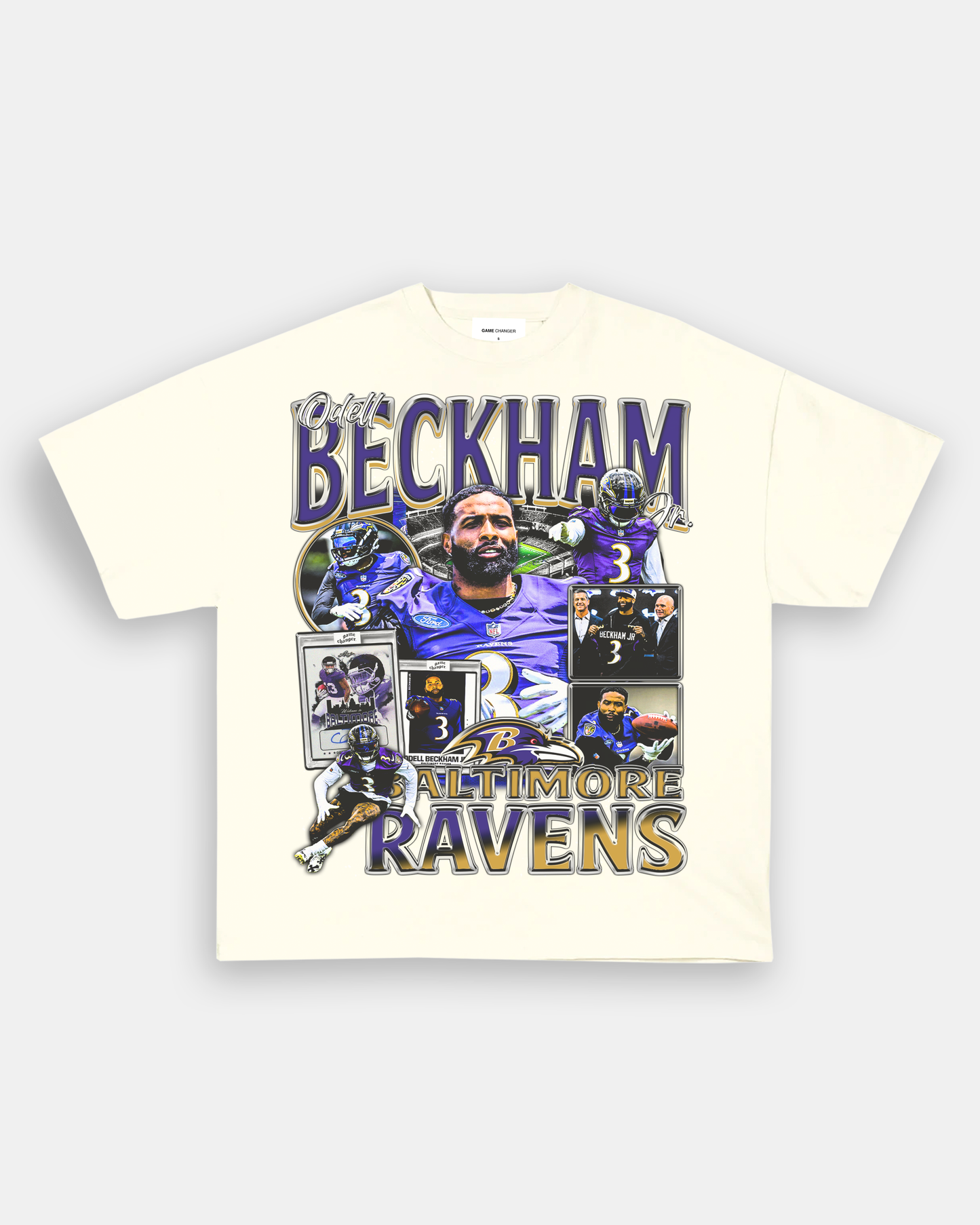 Unisex-Adult Ultra Cotton Washed T-Shirt Graphic ODELL BECKHAM JR - RAVENS TEE