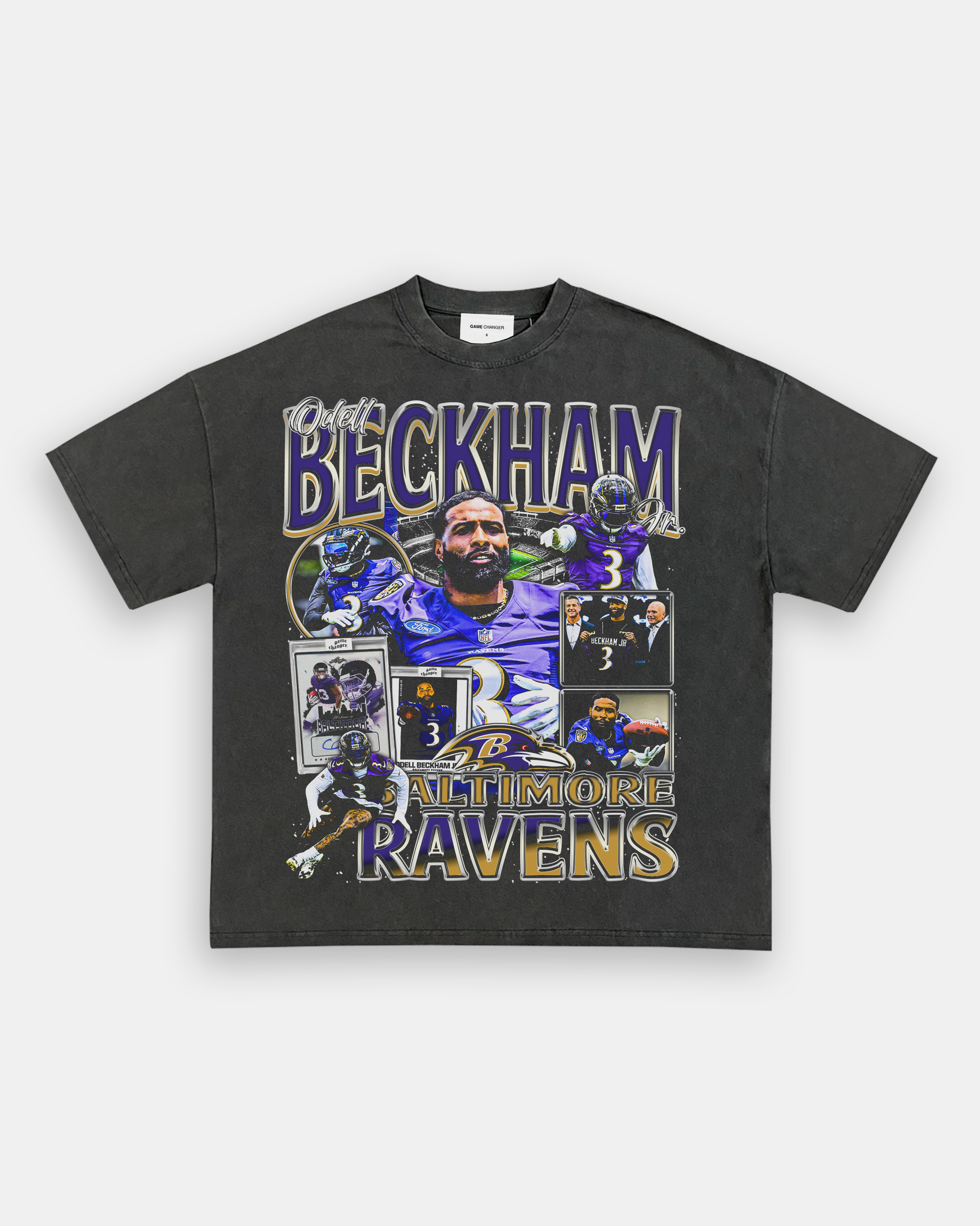 Unisex-Adult Ultra Cotton Washed T-Shirt Graphic ODELL BECKHAM JR - RAVENS TEE