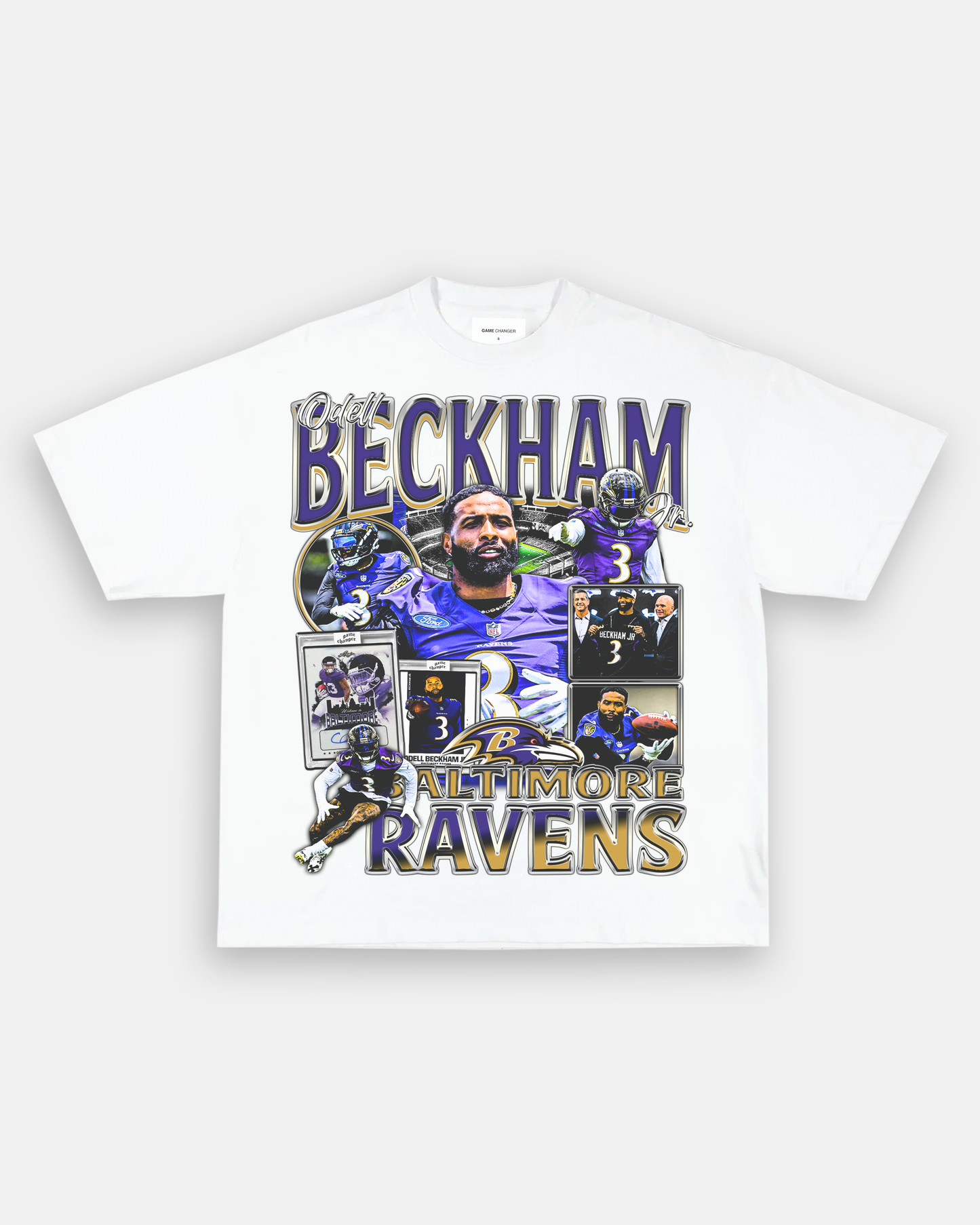 Unisex-Adult Ultra Cotton Washed T-Shirt Graphic ODELL BECKHAM JR - RAVENS TEE