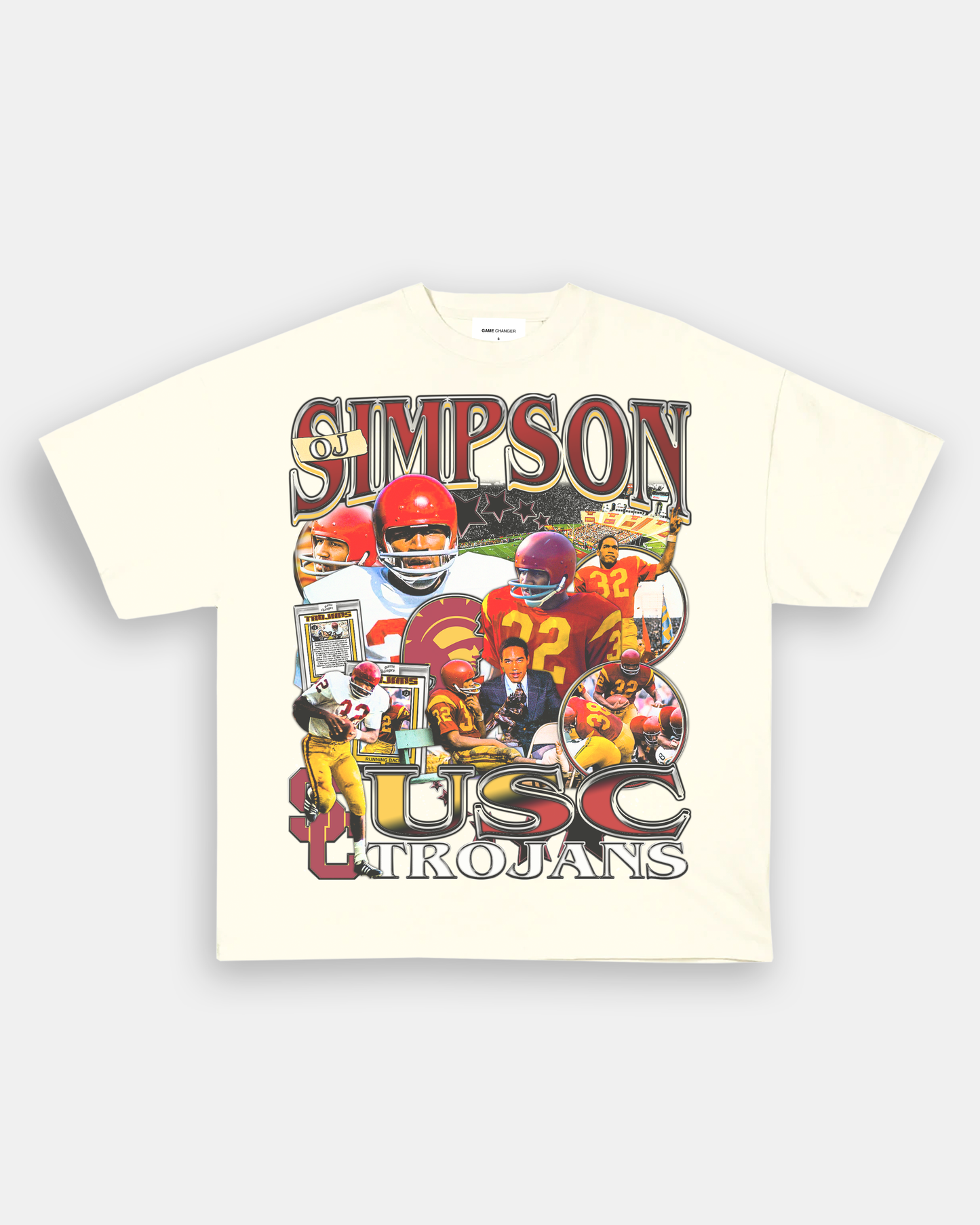 Unisex-Adult Ultra Cotton Washed T-Shirt Graphic OJ SIMPSON - USC TEE