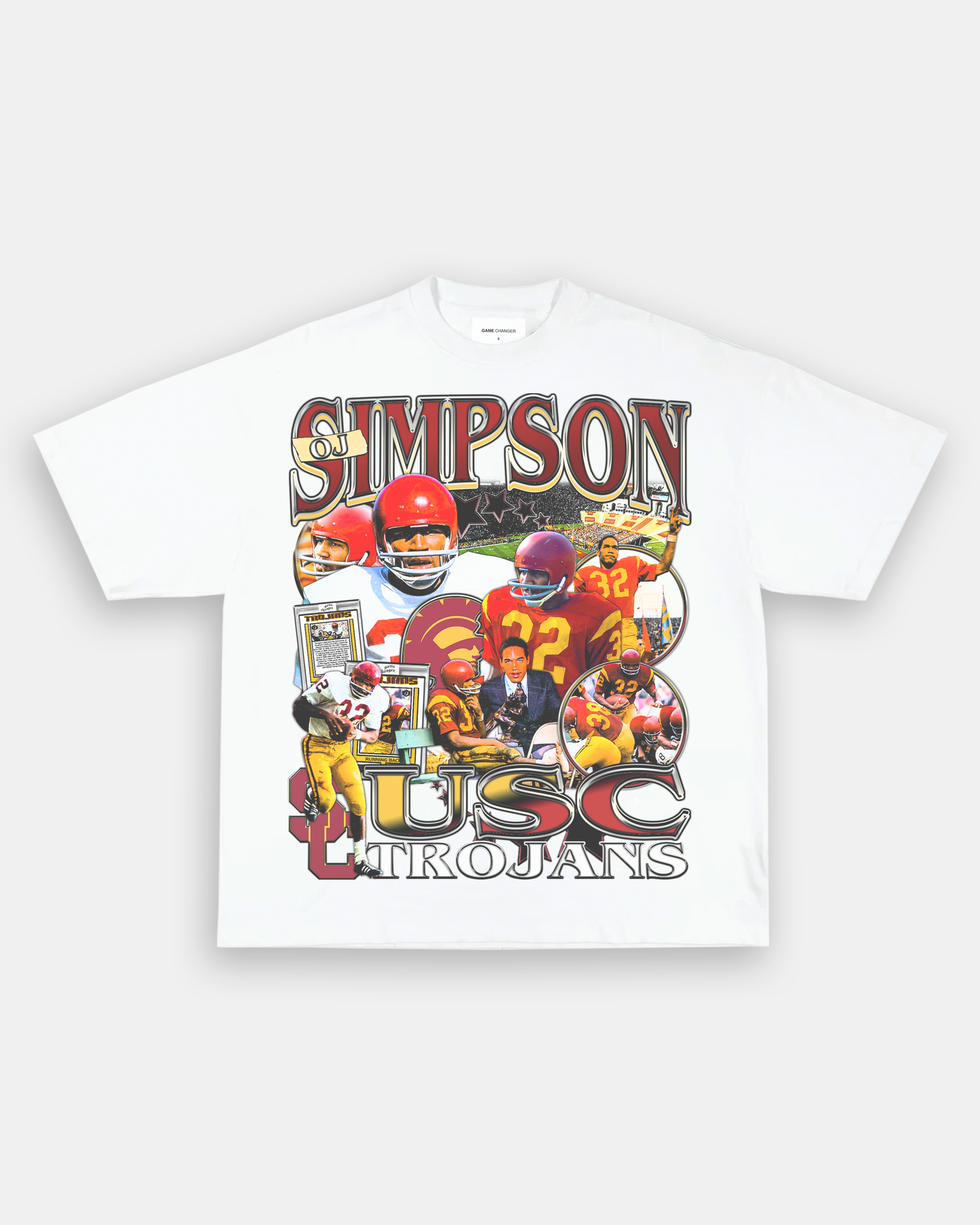 Unisex-Adult Ultra Cotton Washed T-Shirt Graphic OJ SIMPSON - USC TEE