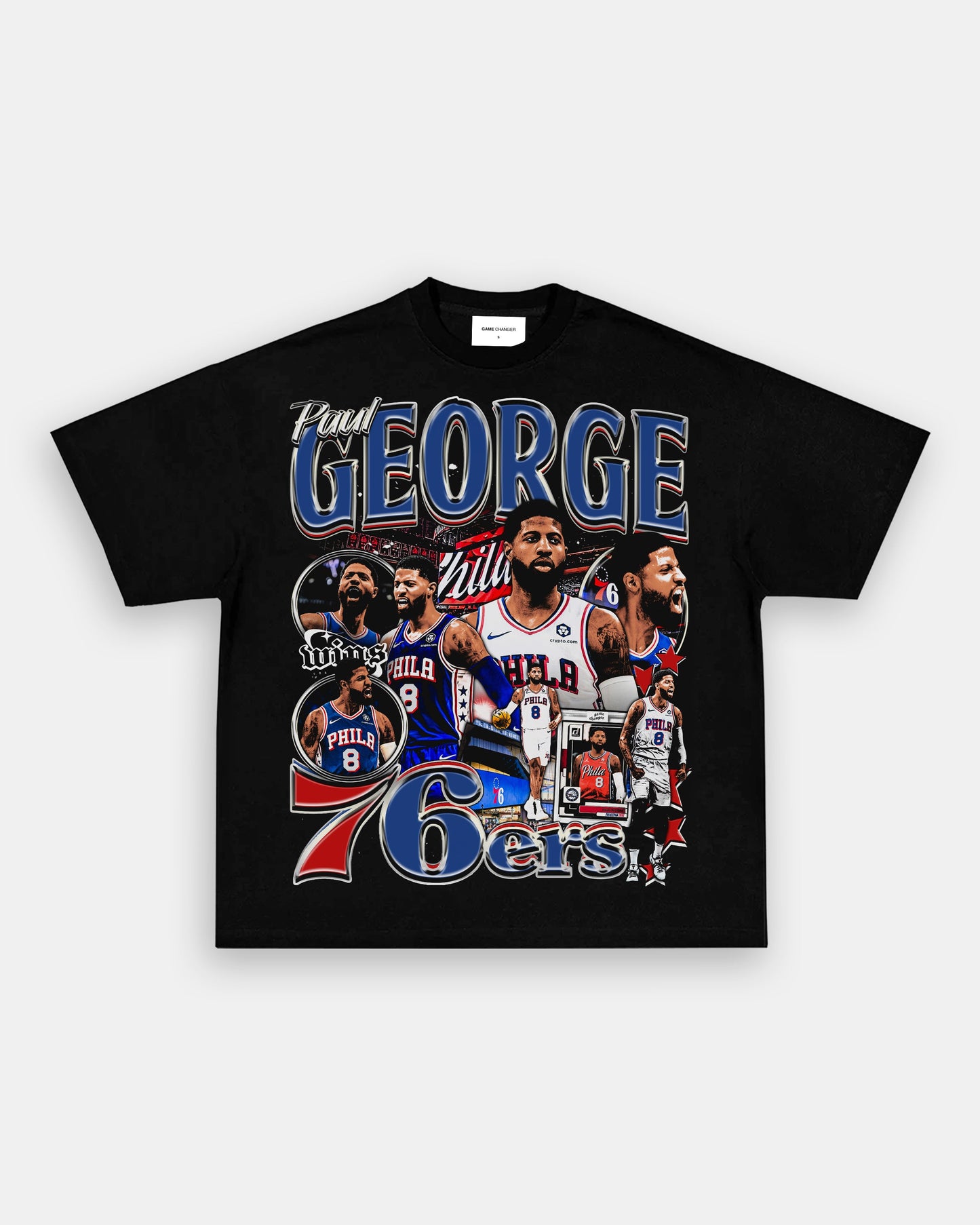 Unisex-Adult Ultra Cotton Washed T-Shirt Graphic PAUL GEORGE - SIXERS TEE