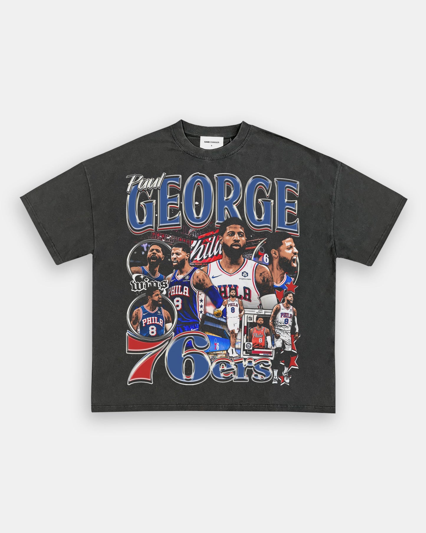 Unisex-Adult Ultra Cotton Washed T-Shirt Graphic PAUL GEORGE - SIXERS TEE