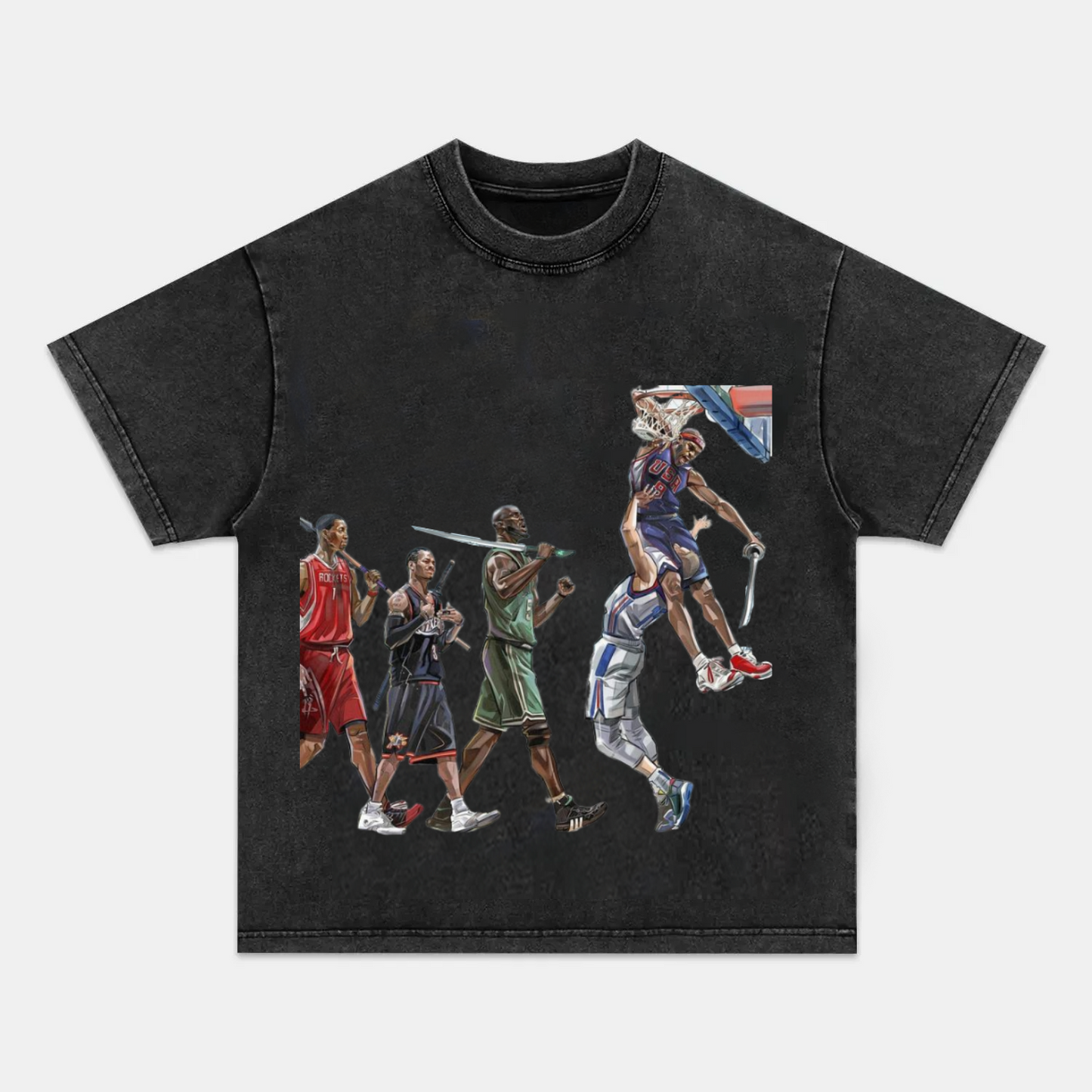 Unisex-Adult Ultra Cotton Washed T-Shirt Graphic NBA 2024 TEE