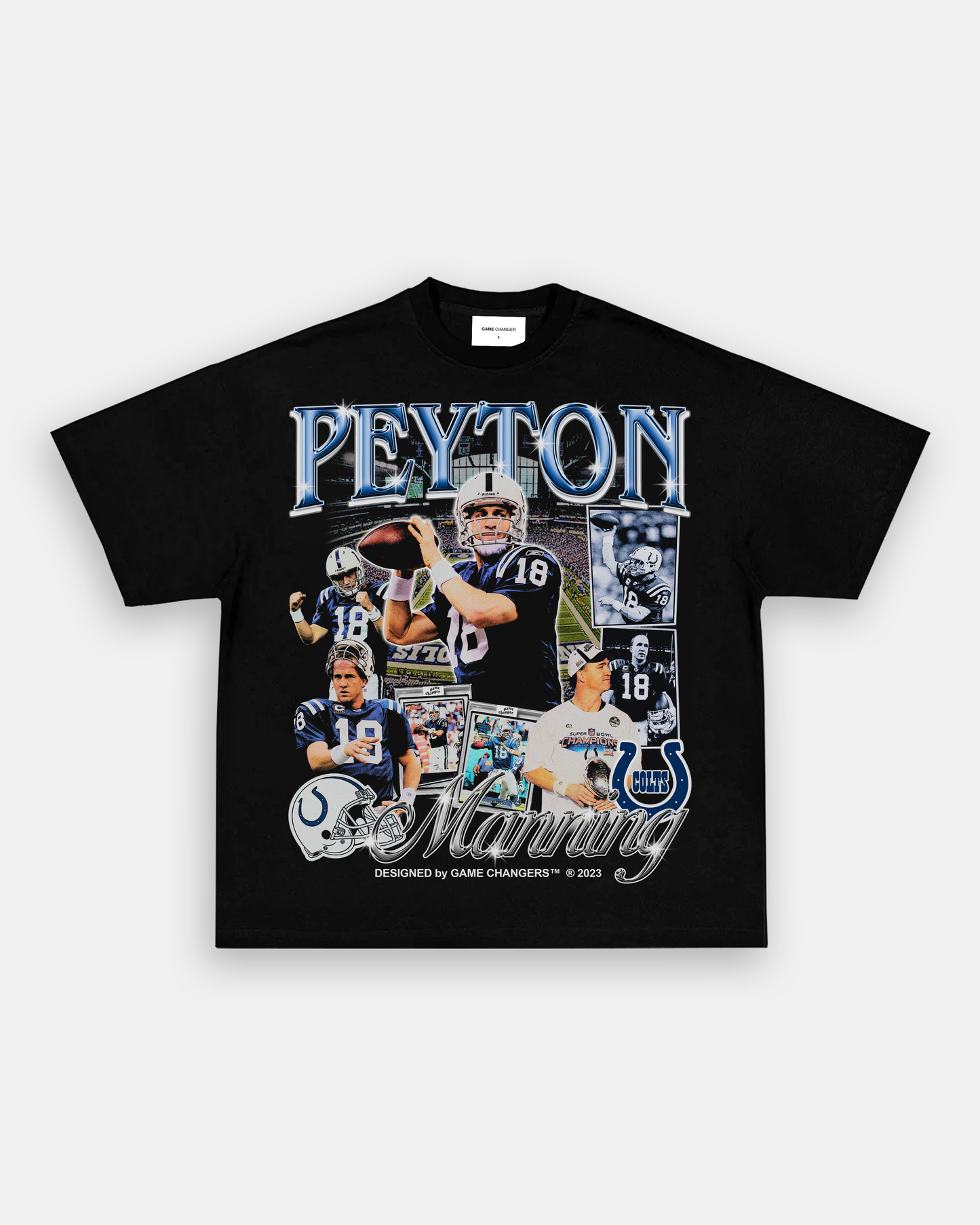 Unisex-Adult Ultra Cotton Washed T-Shirt Graphic PEYTON MANNING 2 - COLTS TEE