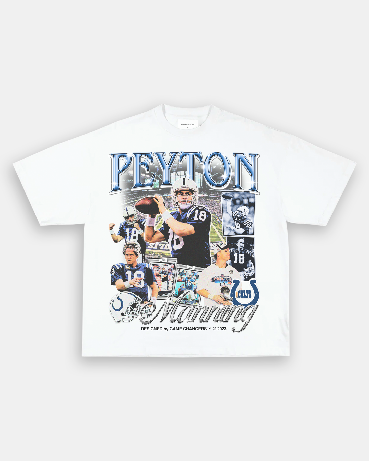 Unisex-Adult Ultra Cotton Washed T-Shirt Graphic PEYTON MANNING 2 - COLTS TEE