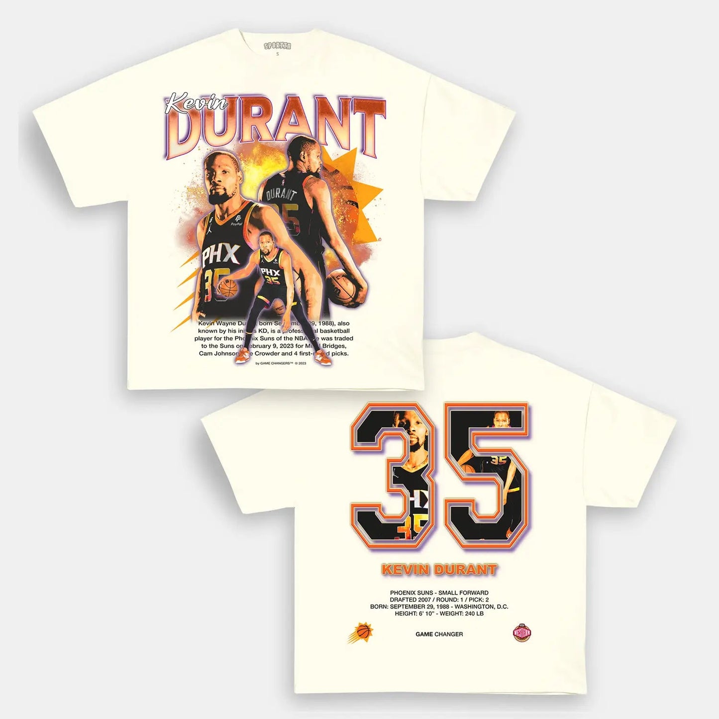 Unisex-Adult Ultra Cotton Washed T-Shirt Graphic  PHX KEVIN DURANT TEE