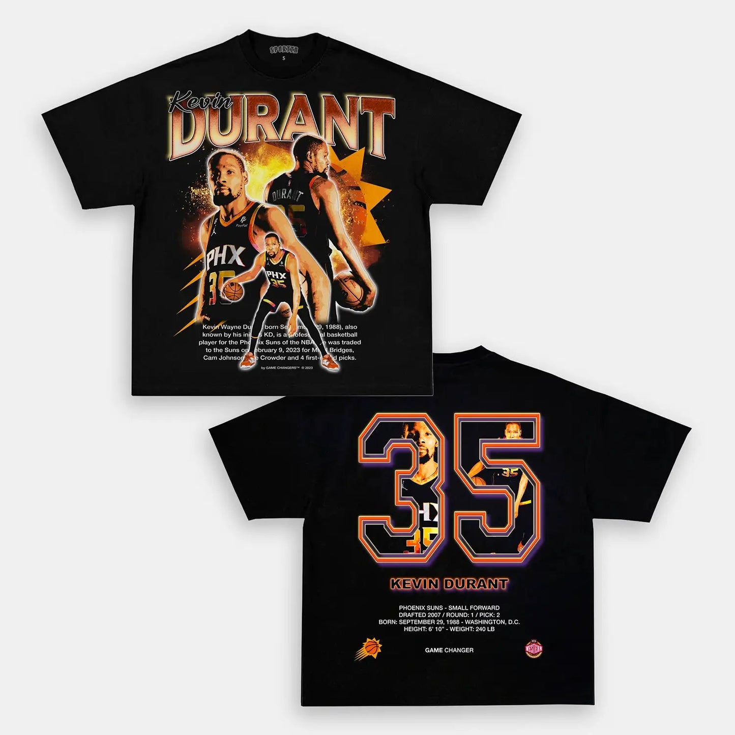 Unisex-Adult Ultra Cotton Washed T-Shirt Graphic  PHX KEVIN DURANT TEE