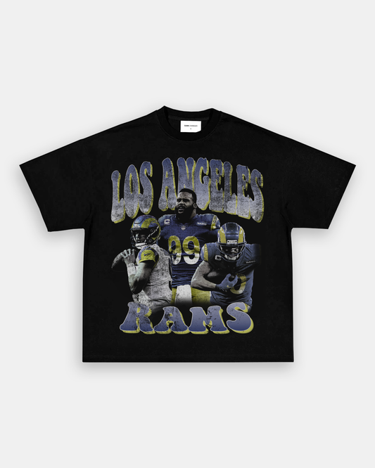 Unisex-Adult Ultra Cotton Washed T-Shirt Graphic LA RAMS TEE