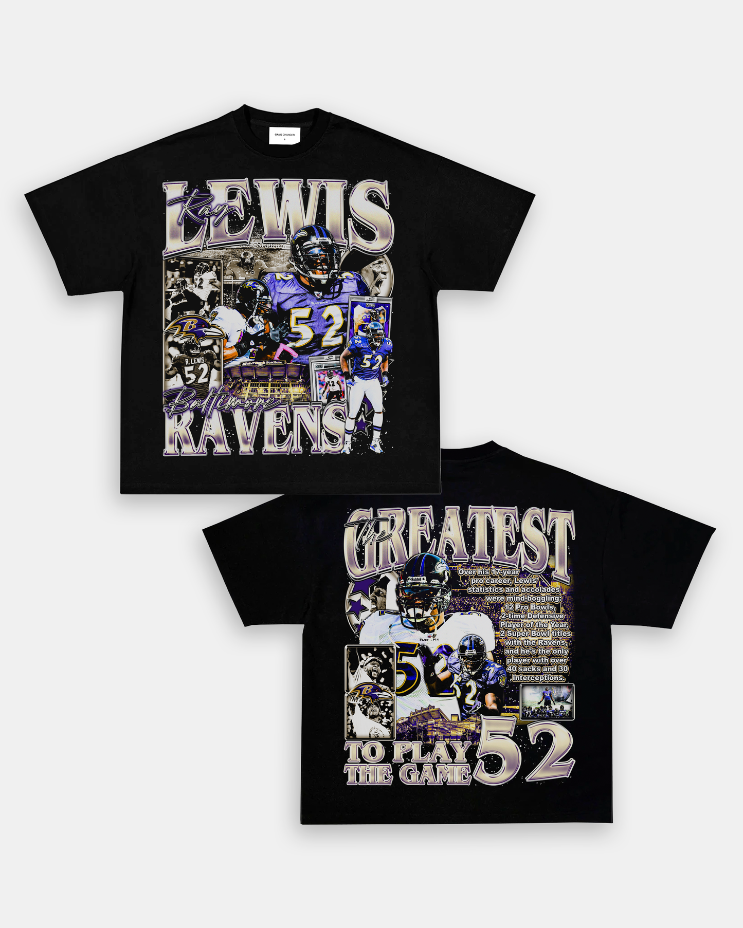 Unisex-Adult Ultra Cotton Washed T-Shirt Graphic RAY LEWIS TEE - [DS]