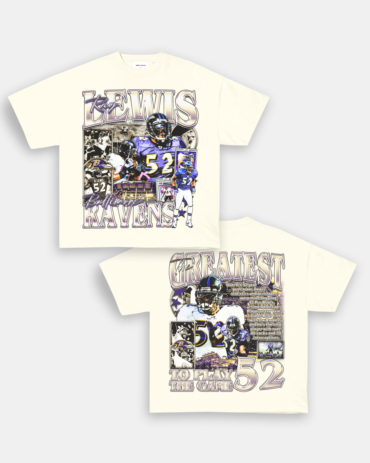 Unisex-Adult Ultra Cotton Washed T-Shirt Graphic RAY LEWIS TEE - [DS]