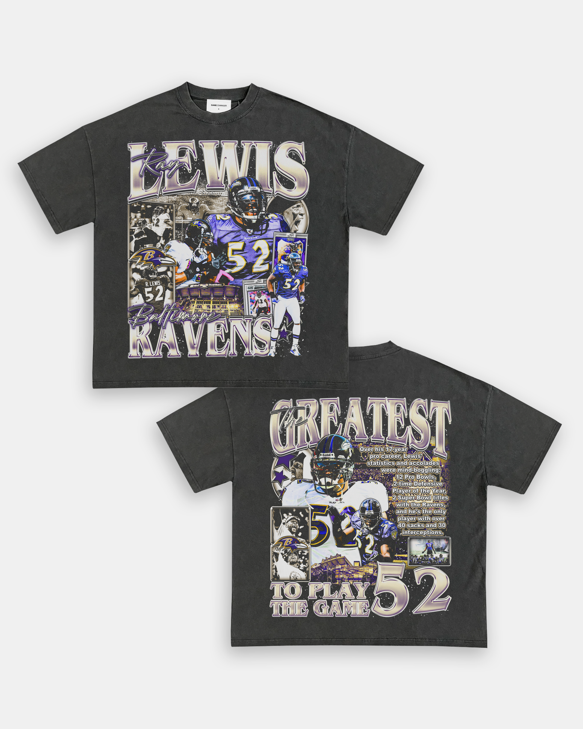 Unisex-Adult Ultra Cotton Washed T-Shirt Graphic RAY LEWIS TEE - [DS]