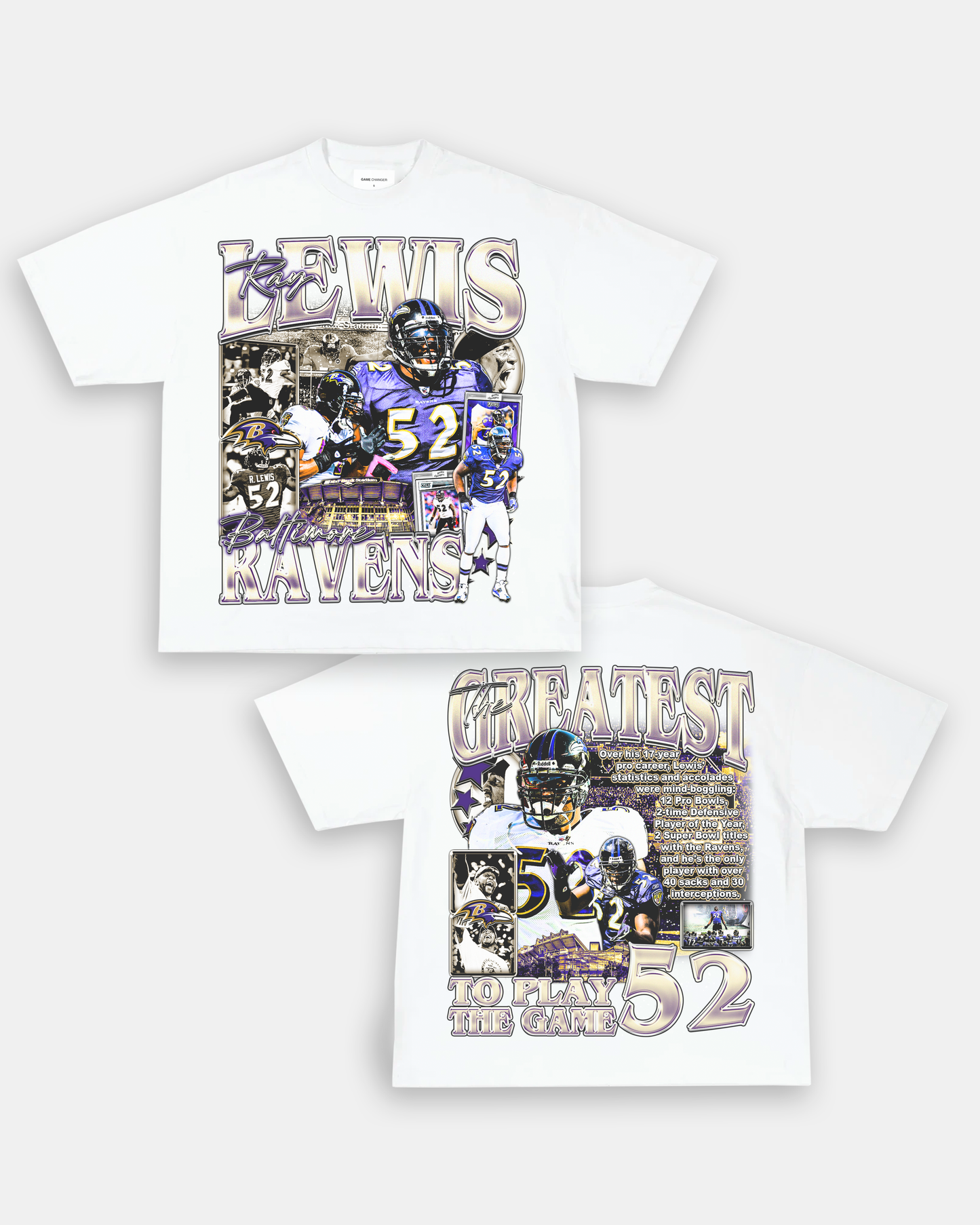 Unisex-Adult Ultra Cotton Washed T-Shirt Graphic RAY LEWIS TEE - [DS]