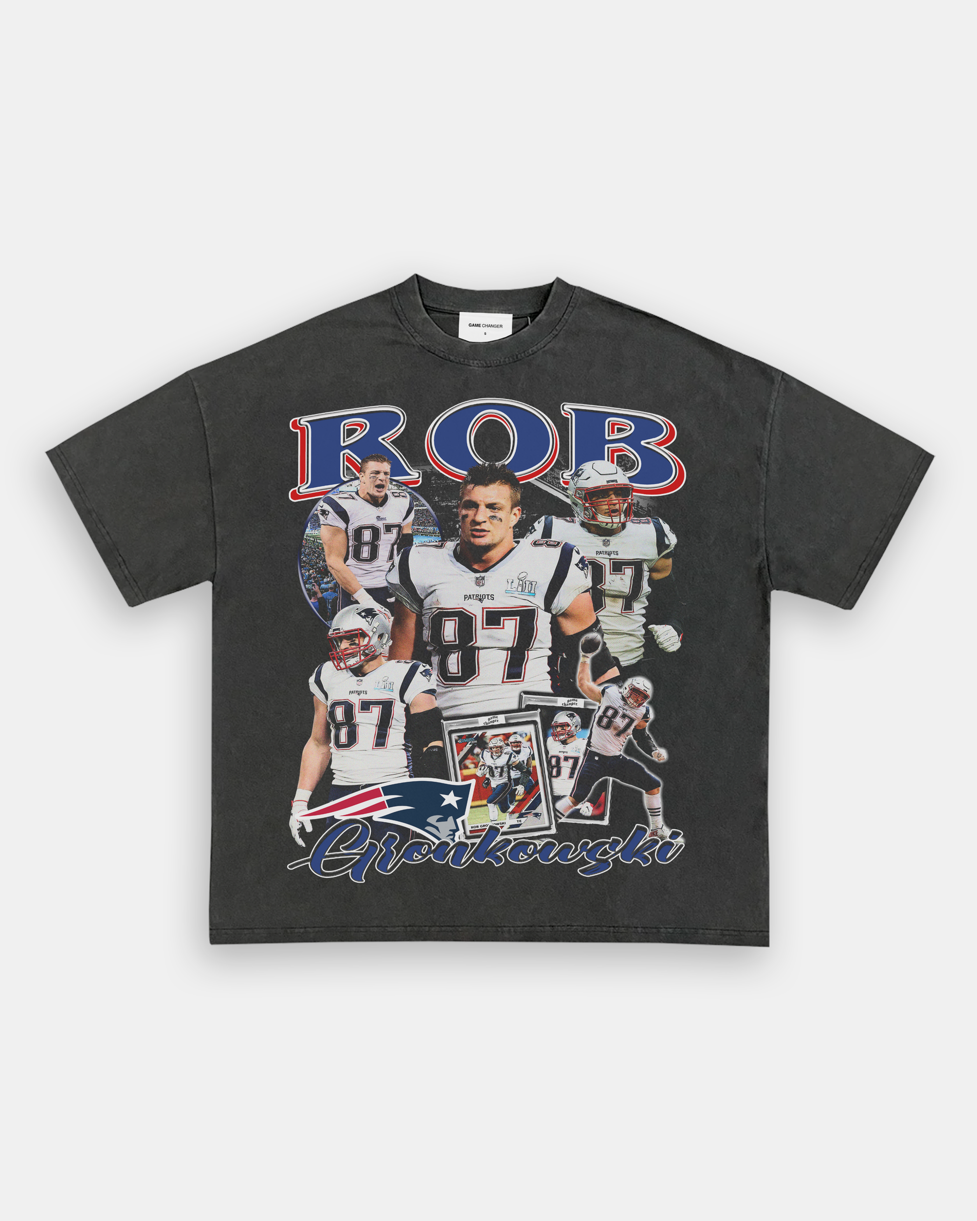 Unisex-Adult Ultra Cotton Washed T-Shirt Graphic ROB GRONKOWSKI TEE