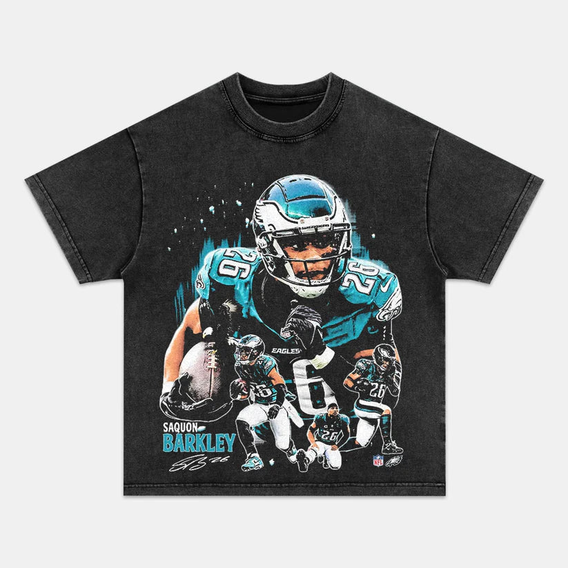 Unisex-Adult Ultra Cotton Washed T-Shirt Graphic SAQUON BARKLEY - EAGLES TEE