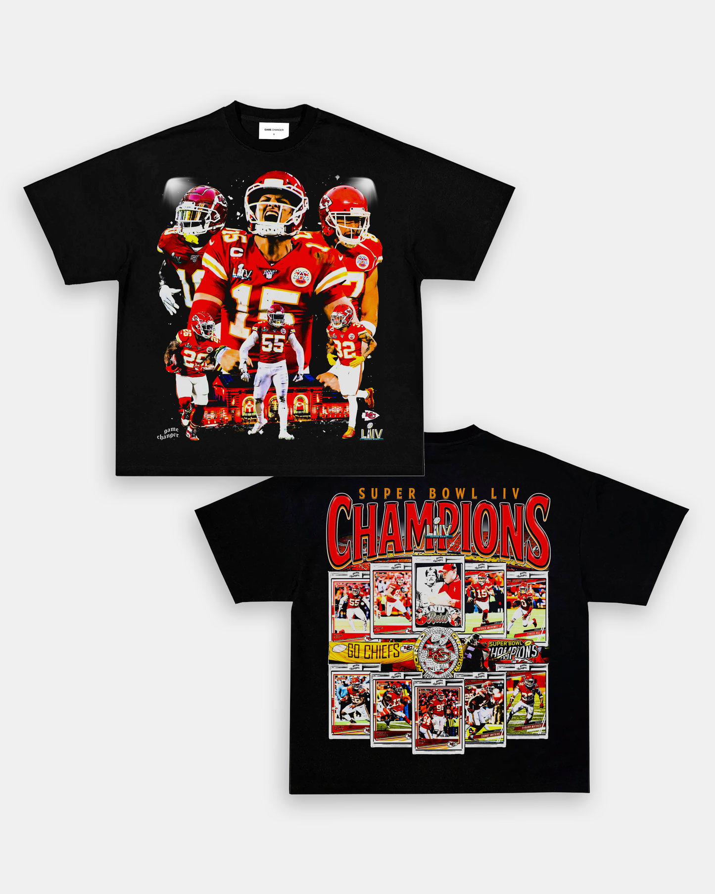 Unisex-Adult Ultra Cotton Washed T-Shirt Graphic SUPER BOWL LIV CHAMPS - CHIEFS TEE - [DS]