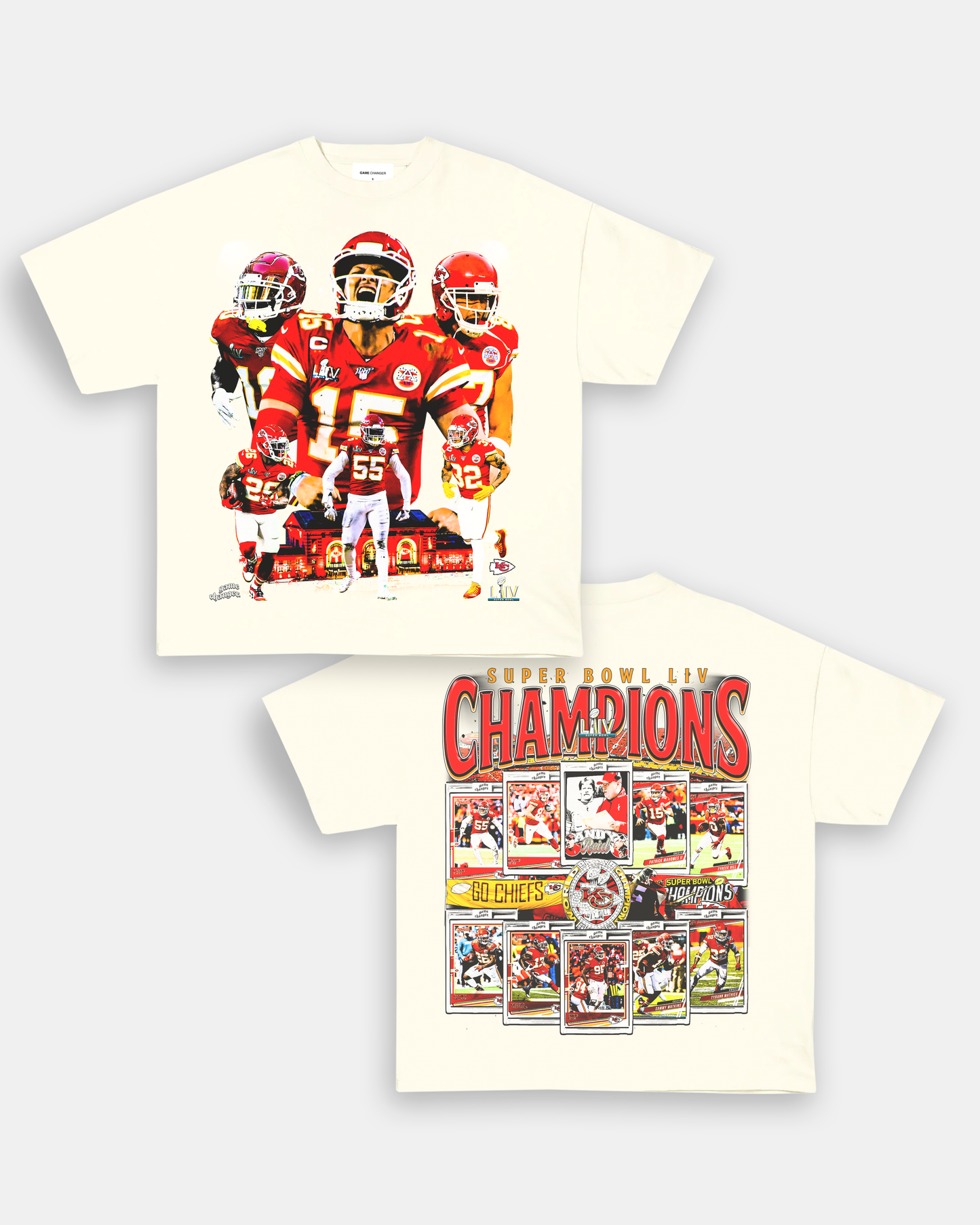 Unisex-Adult Ultra Cotton Washed T-Shirt Graphic SUPER BOWL LIV CHAMPS - CHIEFS TEE - [DS]