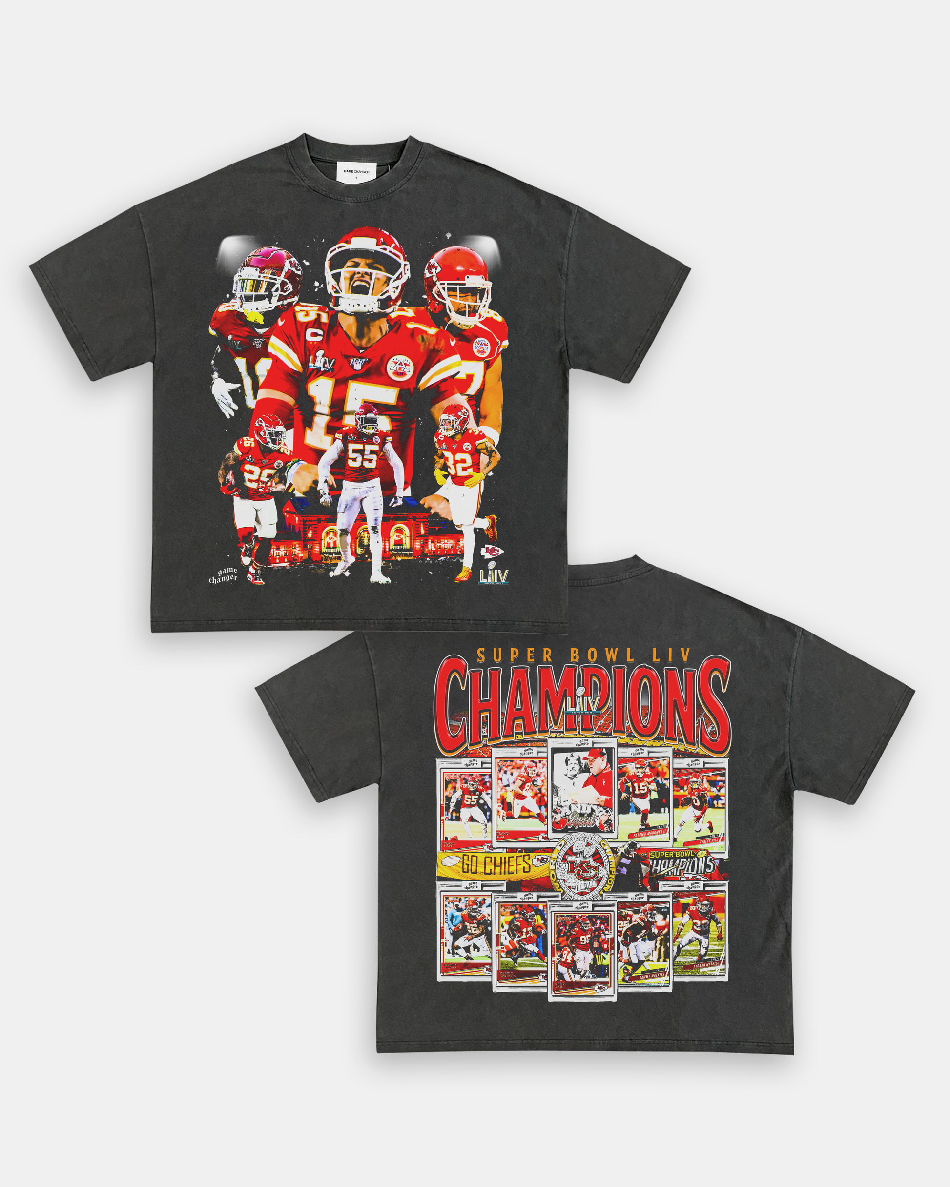 Unisex-Adult Ultra Cotton Washed T-Shirt Graphic SUPER BOWL LIV CHAMPS - CHIEFS TEE - [DS]