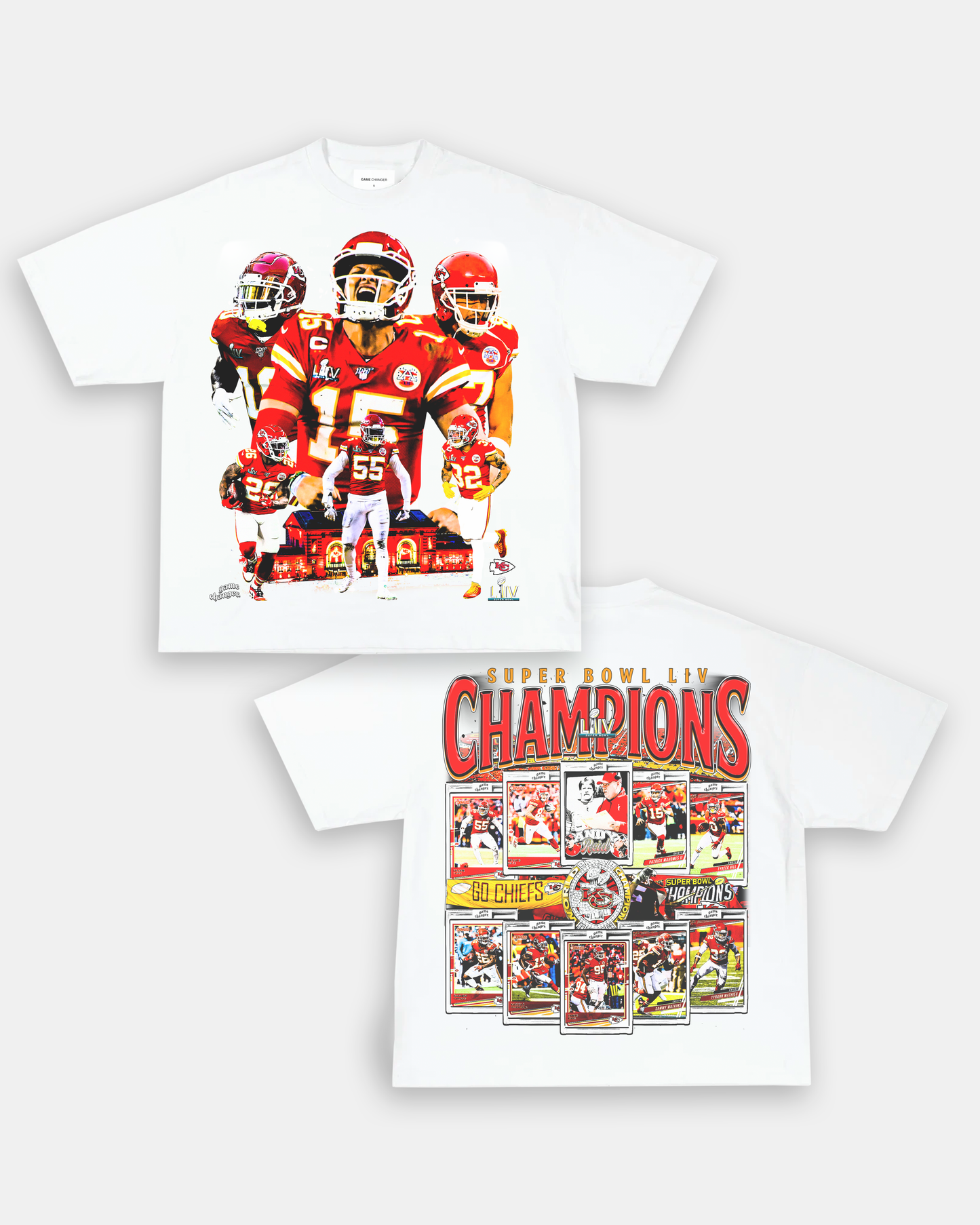 Unisex-Adult Ultra Cotton Washed T-Shirt Graphic SUPER BOWL LIV CHAMPS - CHIEFS TEE - [DS]