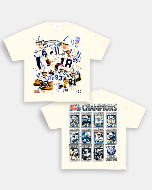 Unisex-Adult Ultra Cotton Washed T-Shirt Graphic SUPER BOWL XLI CHAMPS - COLTS TEE - [DS]