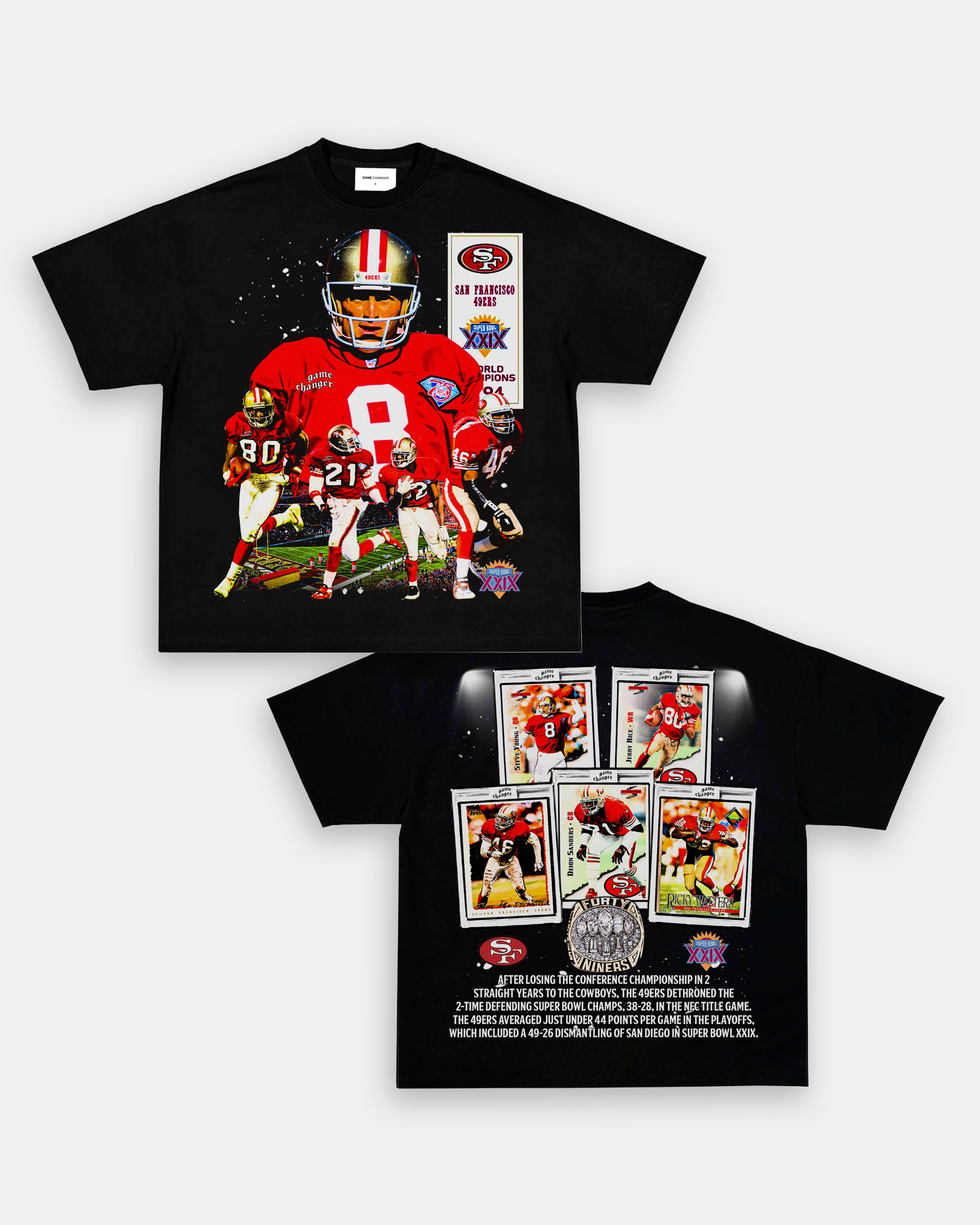 Unisex-Adult Ultra Cotton Washed T-Shirt Graphic SUPER BOWL XXIX CHAMPS - 49ERS TEE - [DS]