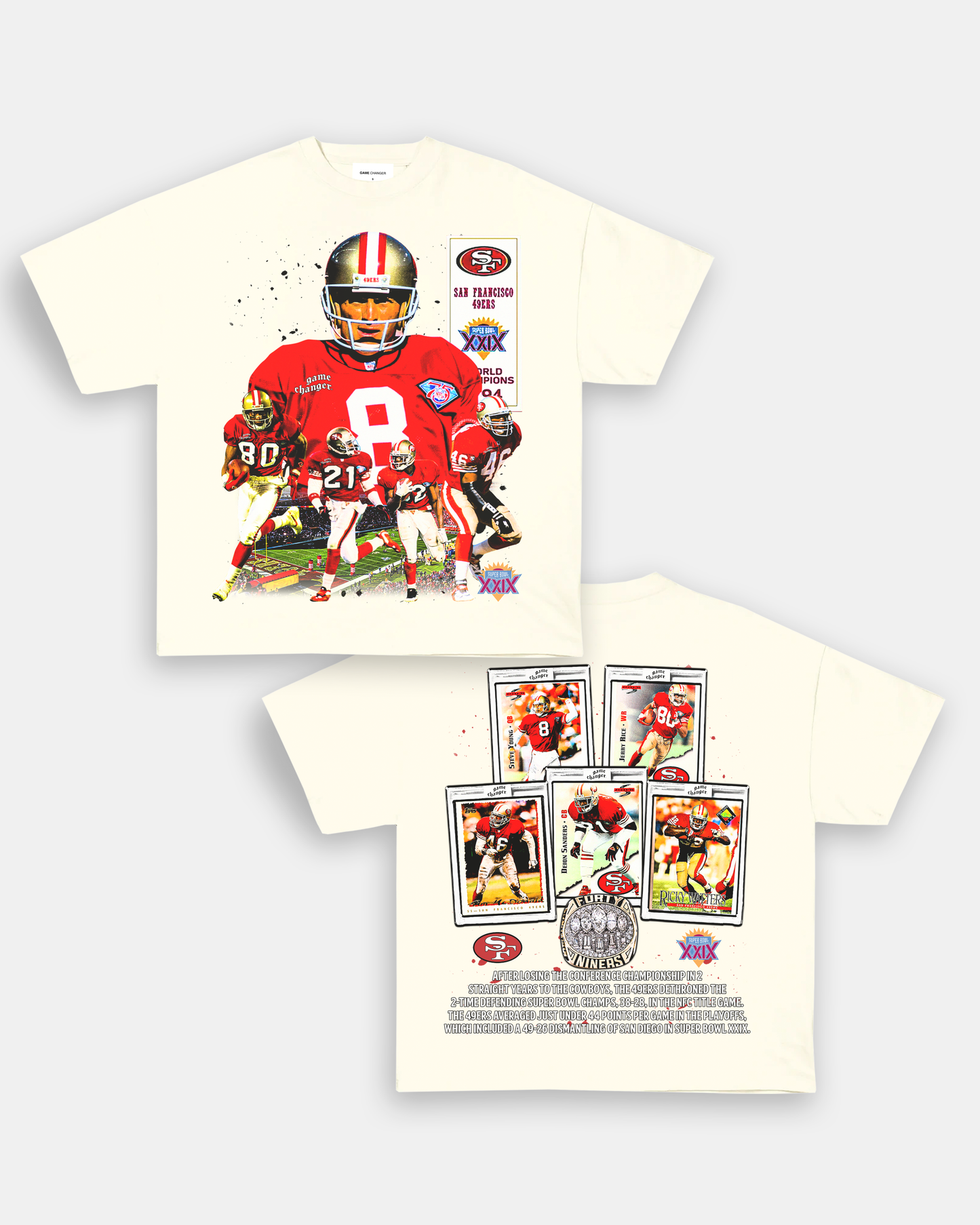 Unisex-Adult Ultra Cotton Washed T-Shirt Graphic SUPER BOWL XXIX CHAMPS - 49ERS TEE - [DS]