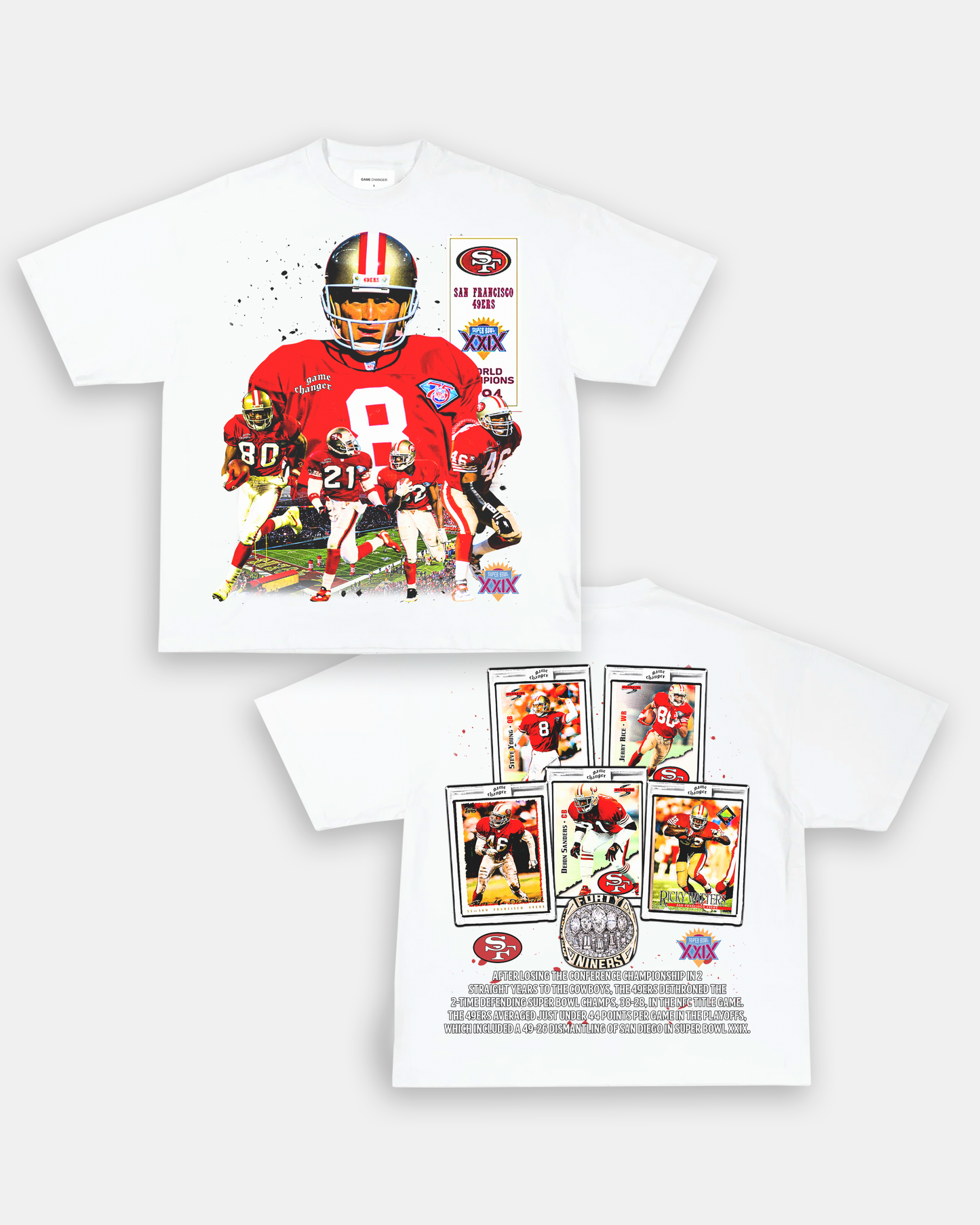 Unisex-Adult Ultra Cotton Washed T-Shirt Graphic SUPER BOWL XXIX CHAMPS - 49ERS TEE - [DS]