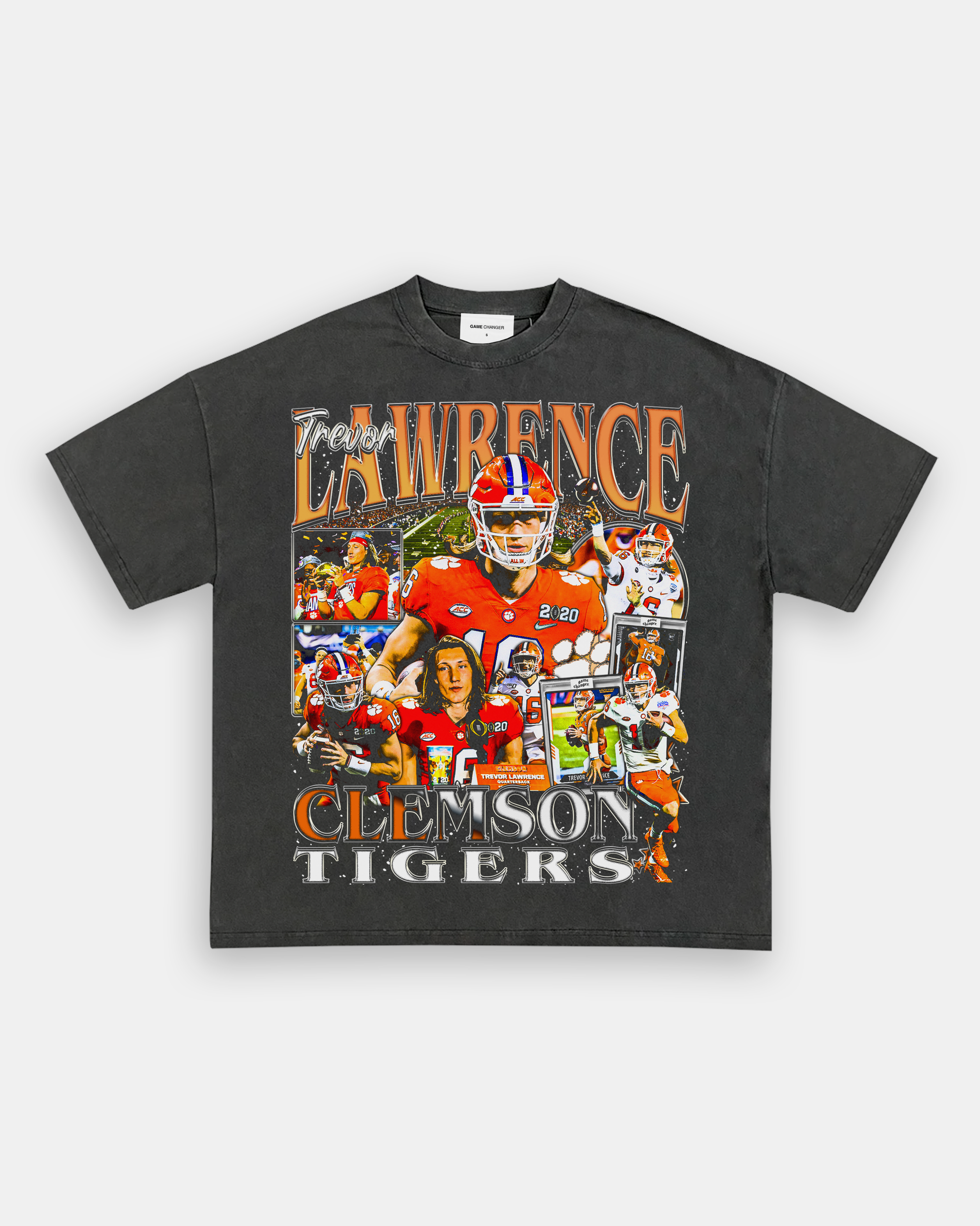 Unisex-Adult Ultra Cotton Washed T-Shirt Graphic TREVOR LAWRENCE - CLEMSON TEE