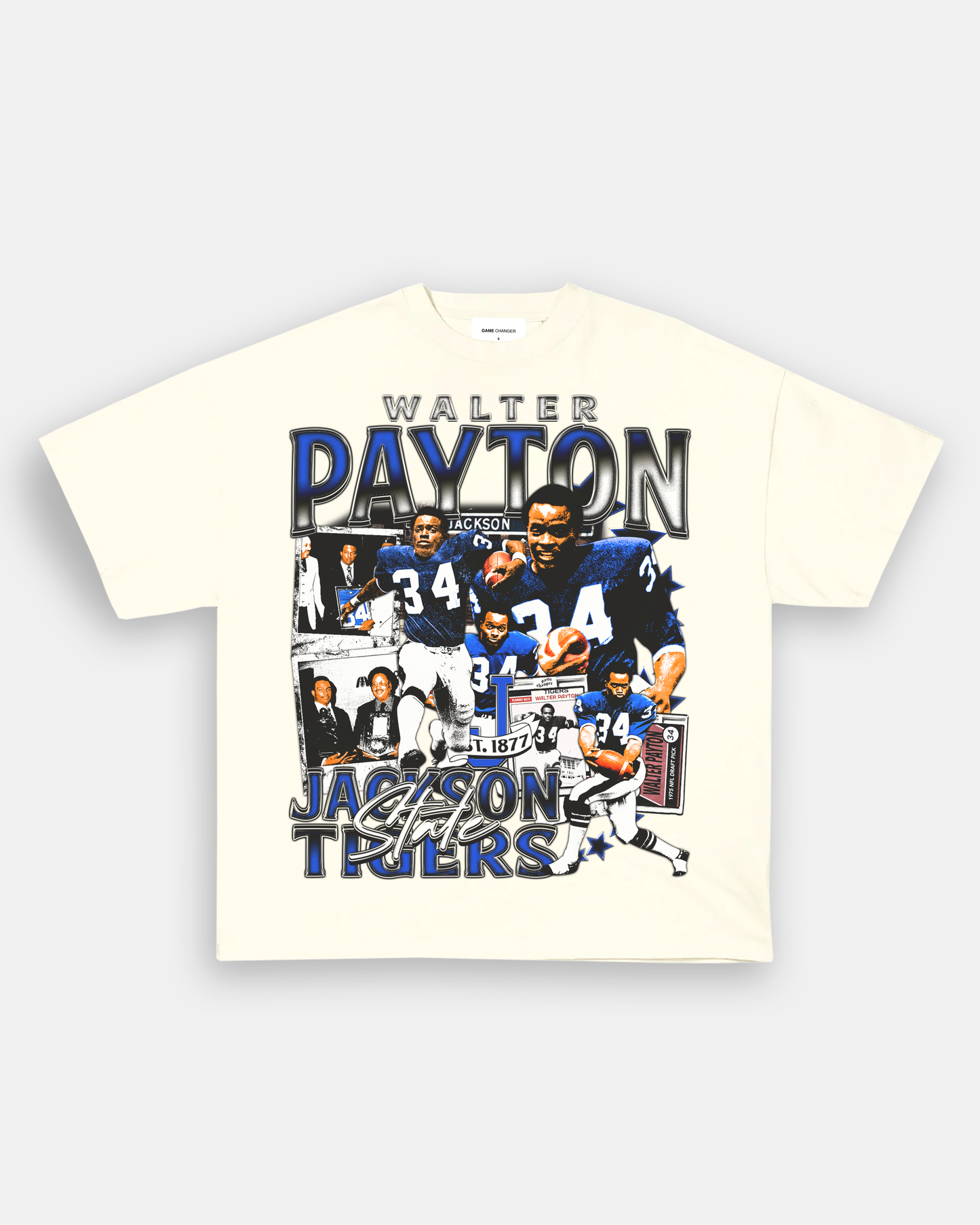 Unisex-Adult Ultra Cotton Washed T-Shirt Graphic WALTER PAYTON TEE