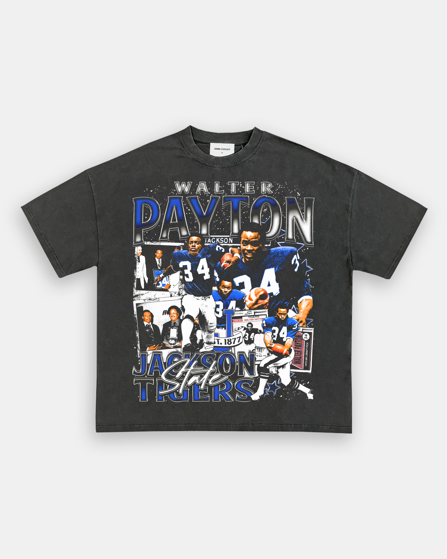 Unisex-Adult Ultra Cotton Washed T-Shirt Graphic WALTER PAYTON TEE