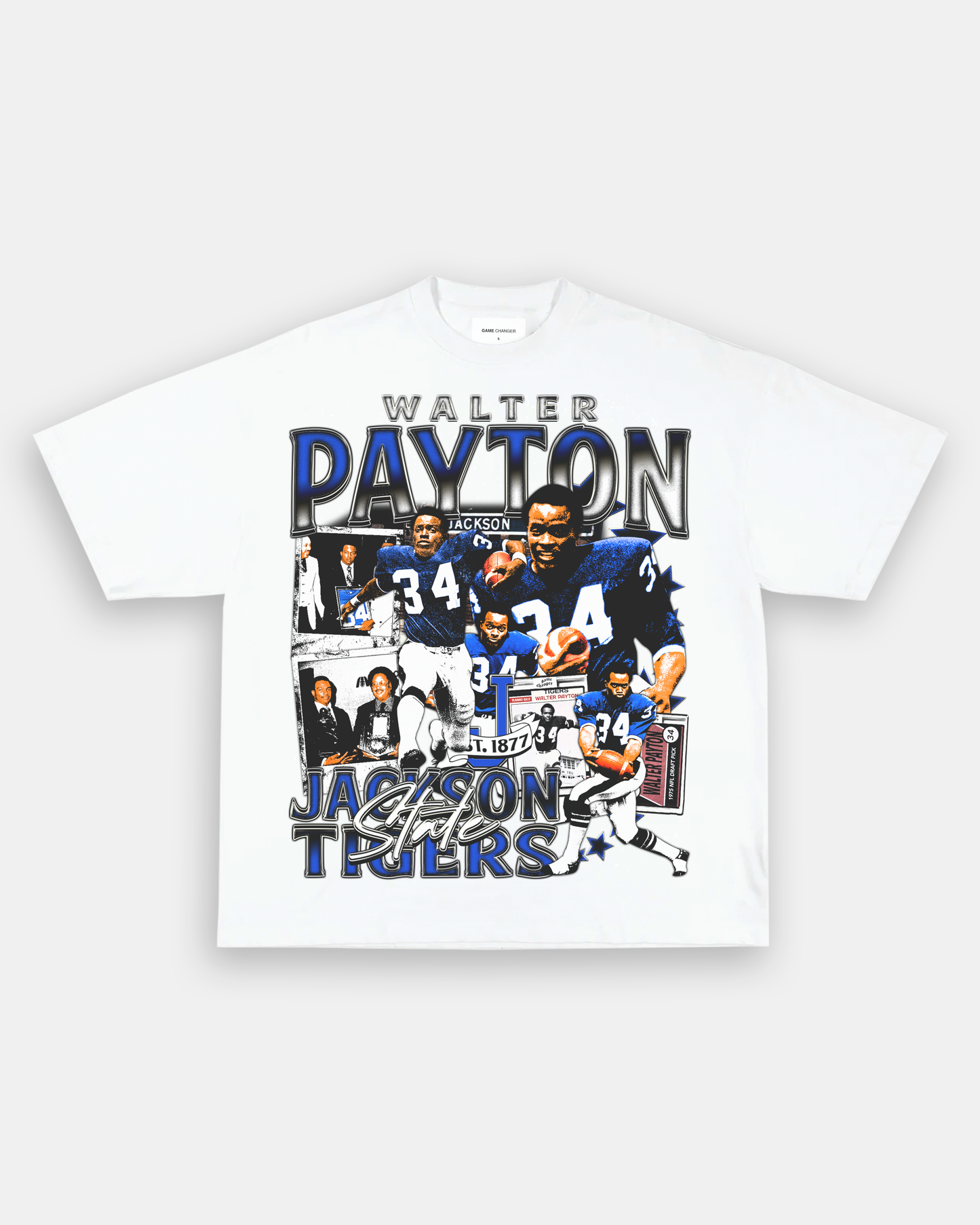 Unisex-Adult Ultra Cotton Washed T-Shirt Graphic WALTER PAYTON TEE