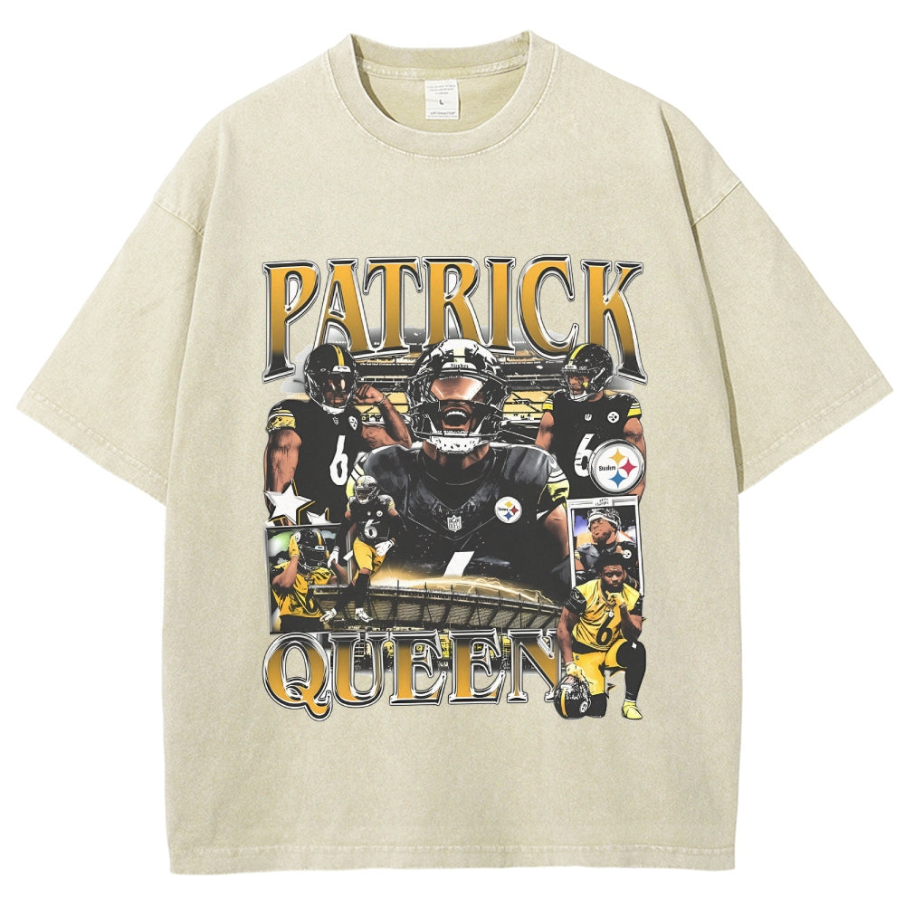 Unisex-Adult Ultra Cotton Washed T-Shirt Graphic PATRICK QUEEN TEE