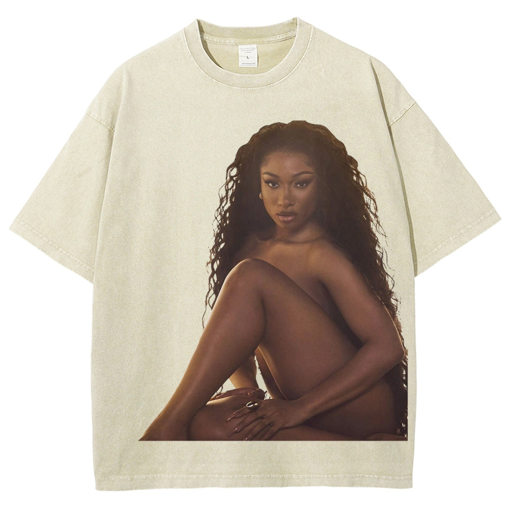 Unisex-Adult Ultra Cotton Washed T-Shirt Graphic MEGAN THEE STALLION TEE 2