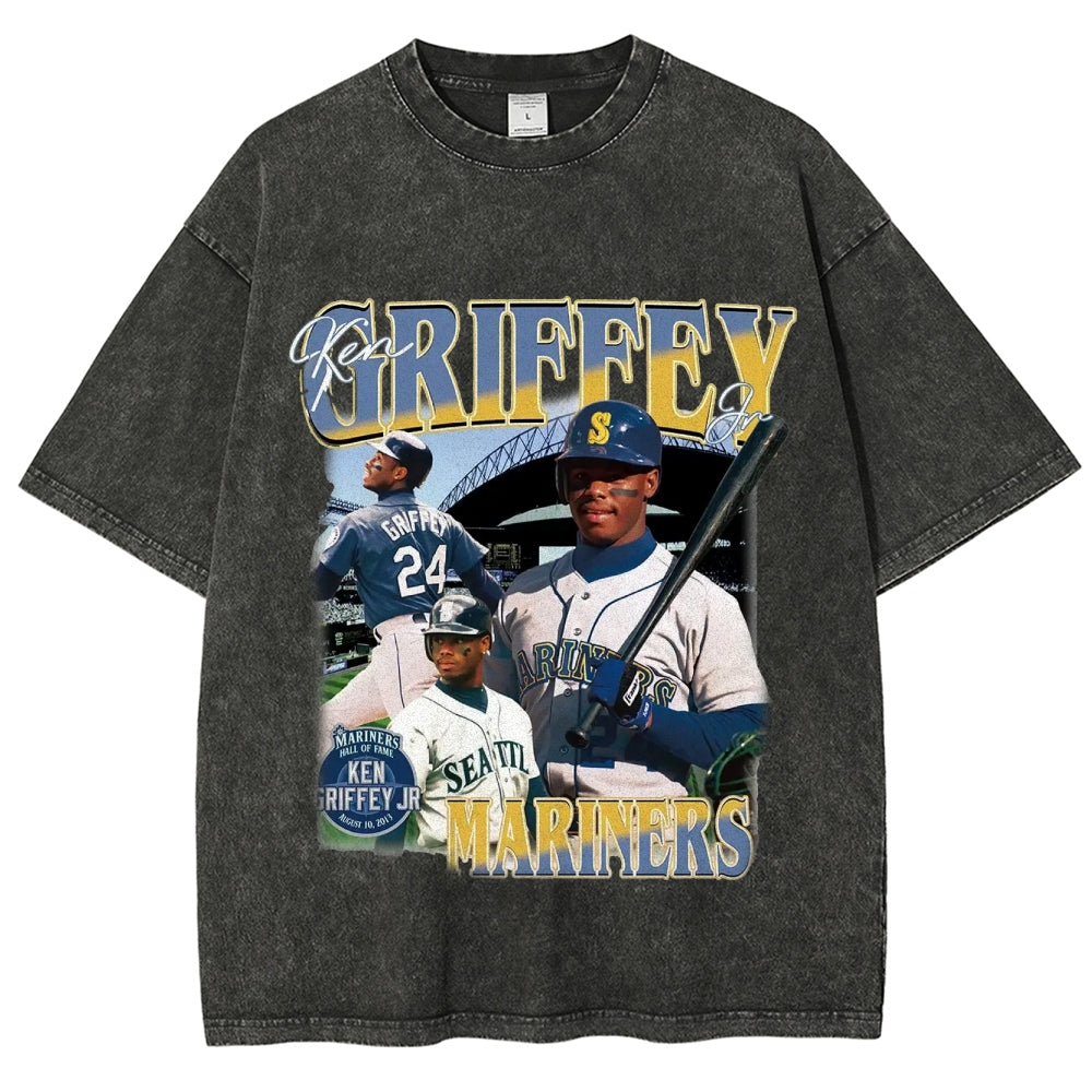 Unisex-Adult Ultra Cotton Washed T-Shirt Graphic  KEN GRIFFEY JR TEE