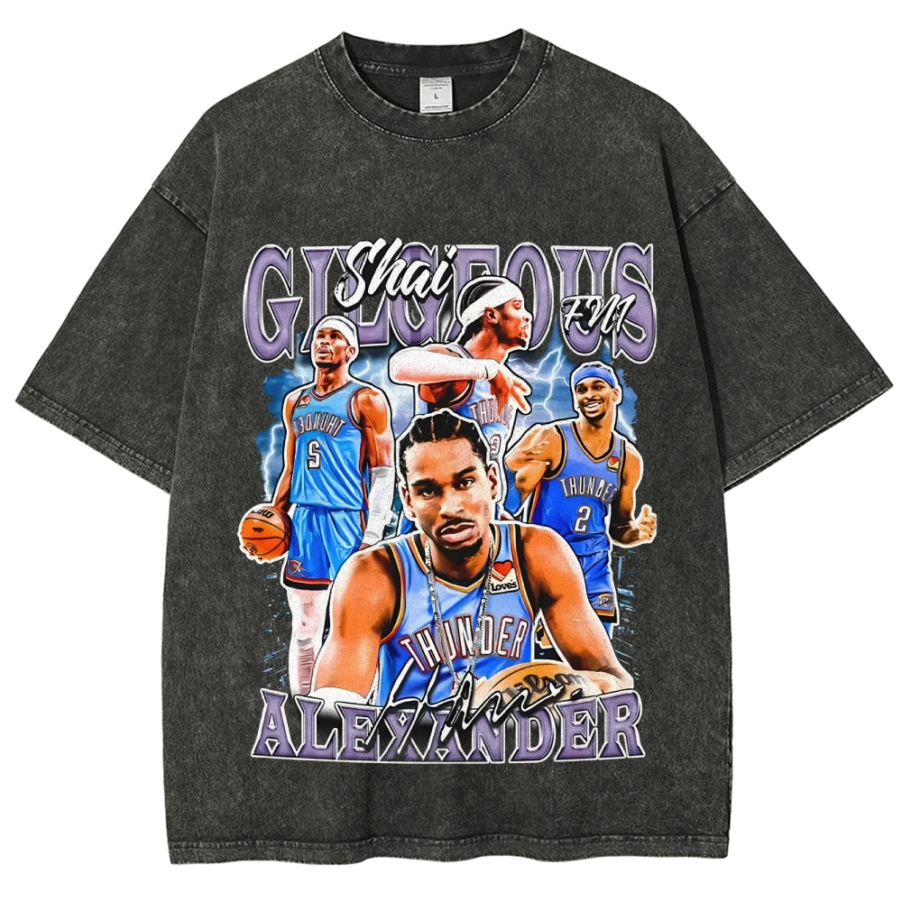 Unisex-Adult Ultra Cotton Washed T-Shirt Graphic  SHAI GILGEOUS-ALEXANDER TEE